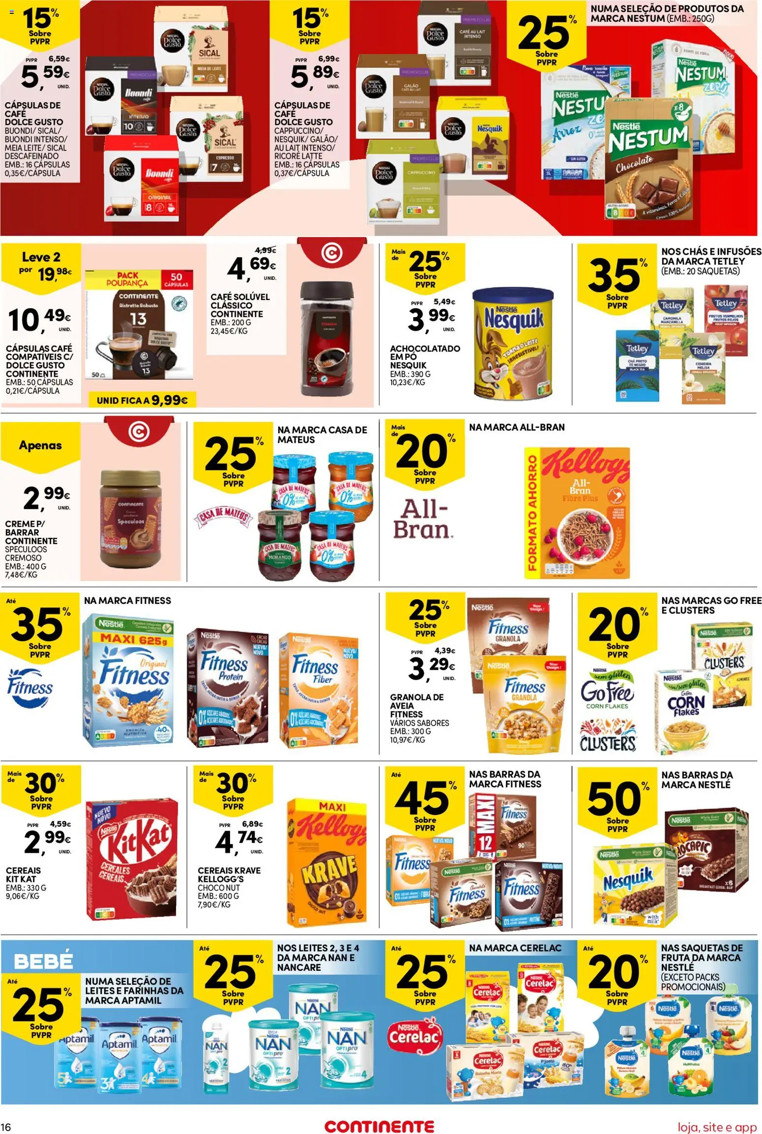 Continente Semanal Continente Bom Dia │ válido de 21.04.2026 | Página: 16 | Produtos: Ferro, Granola, Pó, Leite