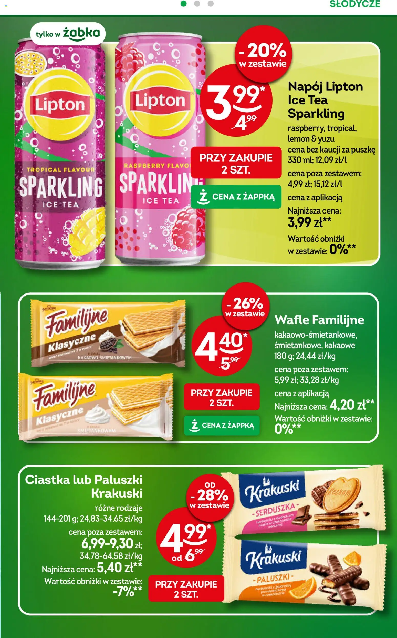 Żabka gazetka od 17.06.2026 | Strona: 47 | Produkty: Wafle, Ice Tea, Paluszki, Ciastka