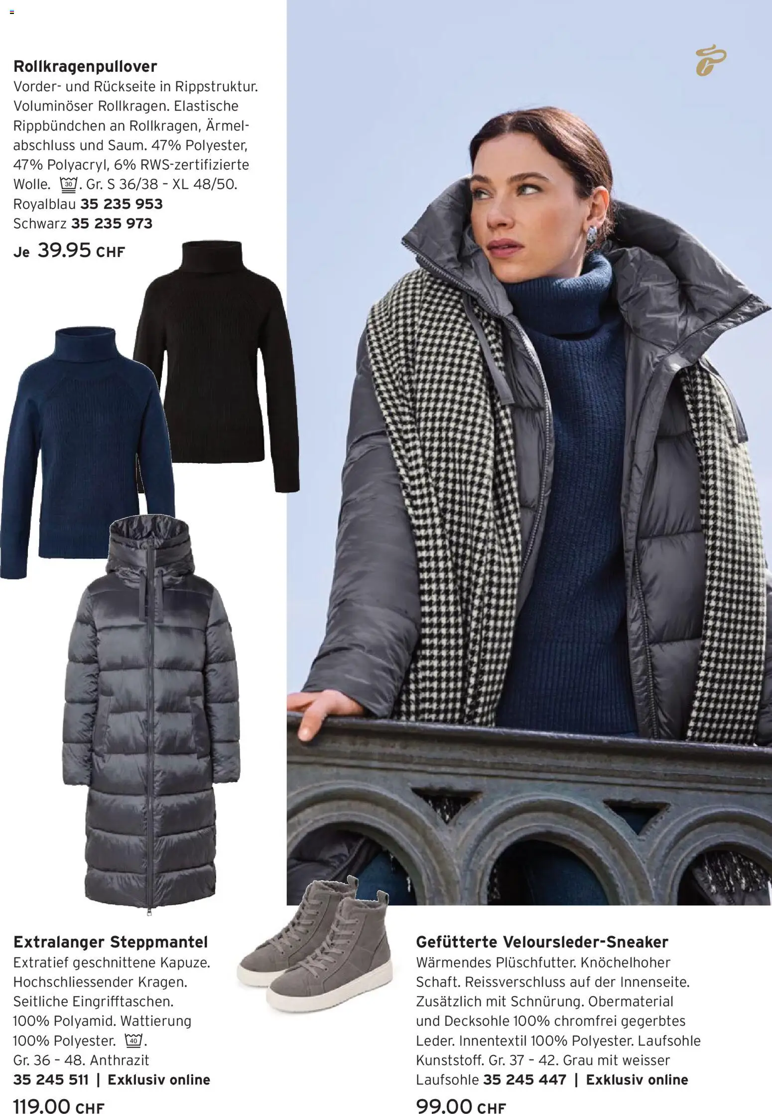 Tchibo aktionen – gültig ab 27.10.2026 | Seite: 23 | Produkte: Steppmantel, Rollkragenpullover