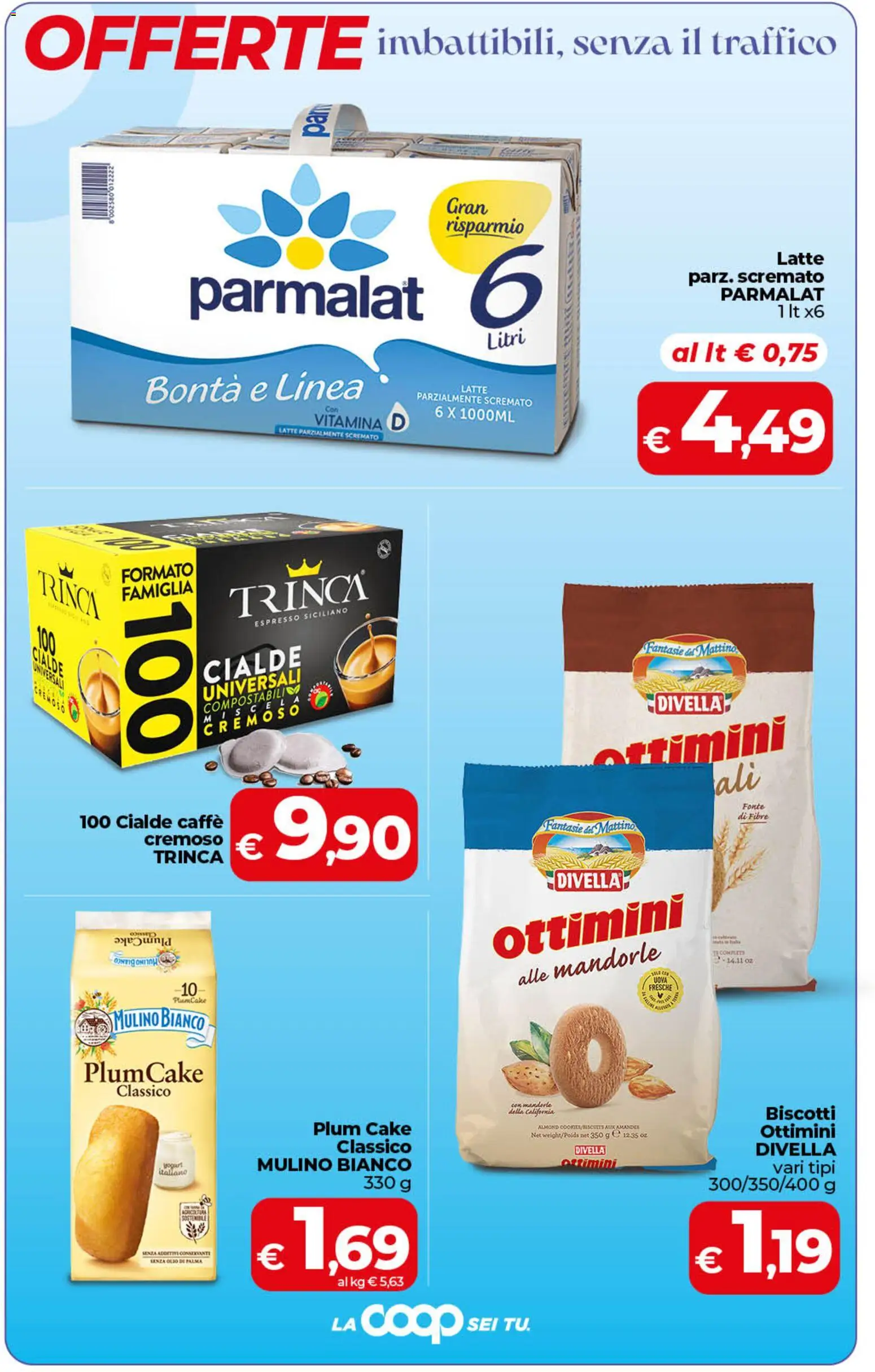 Volantino COOP del 07.04.2026 | Pagina: 2 | Prodotti: Caffè, Biscotti, Olio, Latte parzialmente scremato