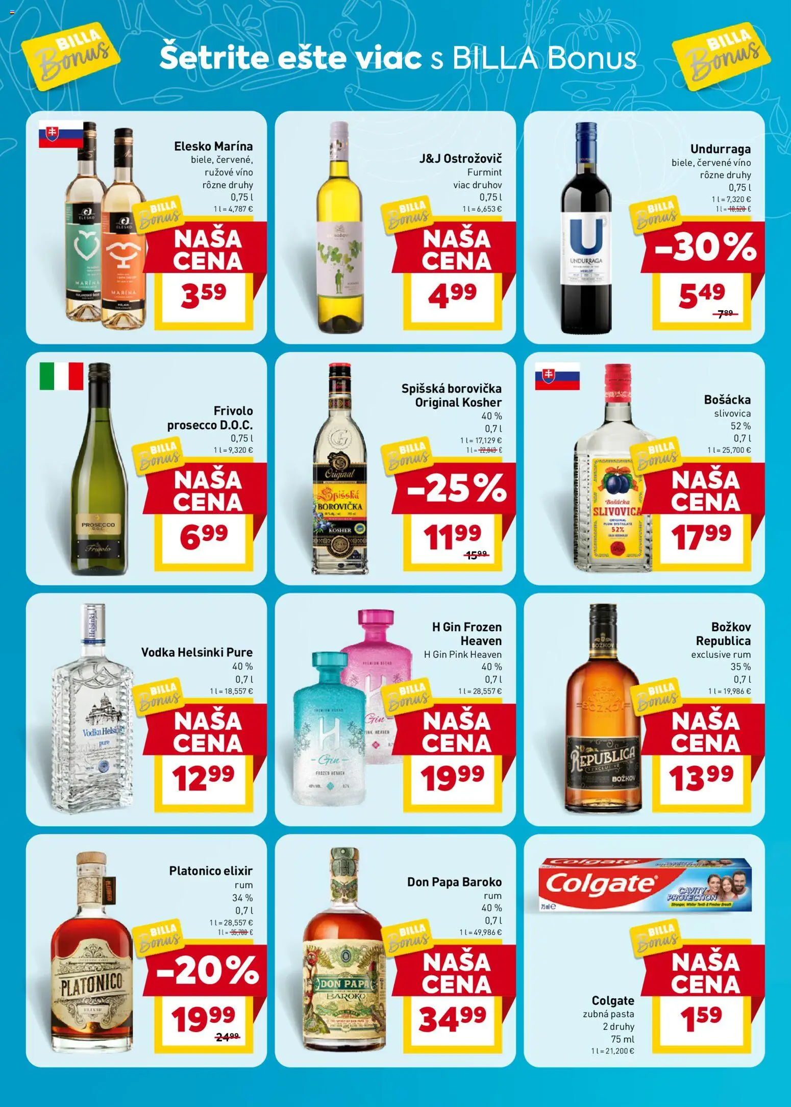Nové Billa akcie – leták je platný od 20.05.2026 | Strana: 6 | Produkty: Božkov, Gin, Vodka, Rum