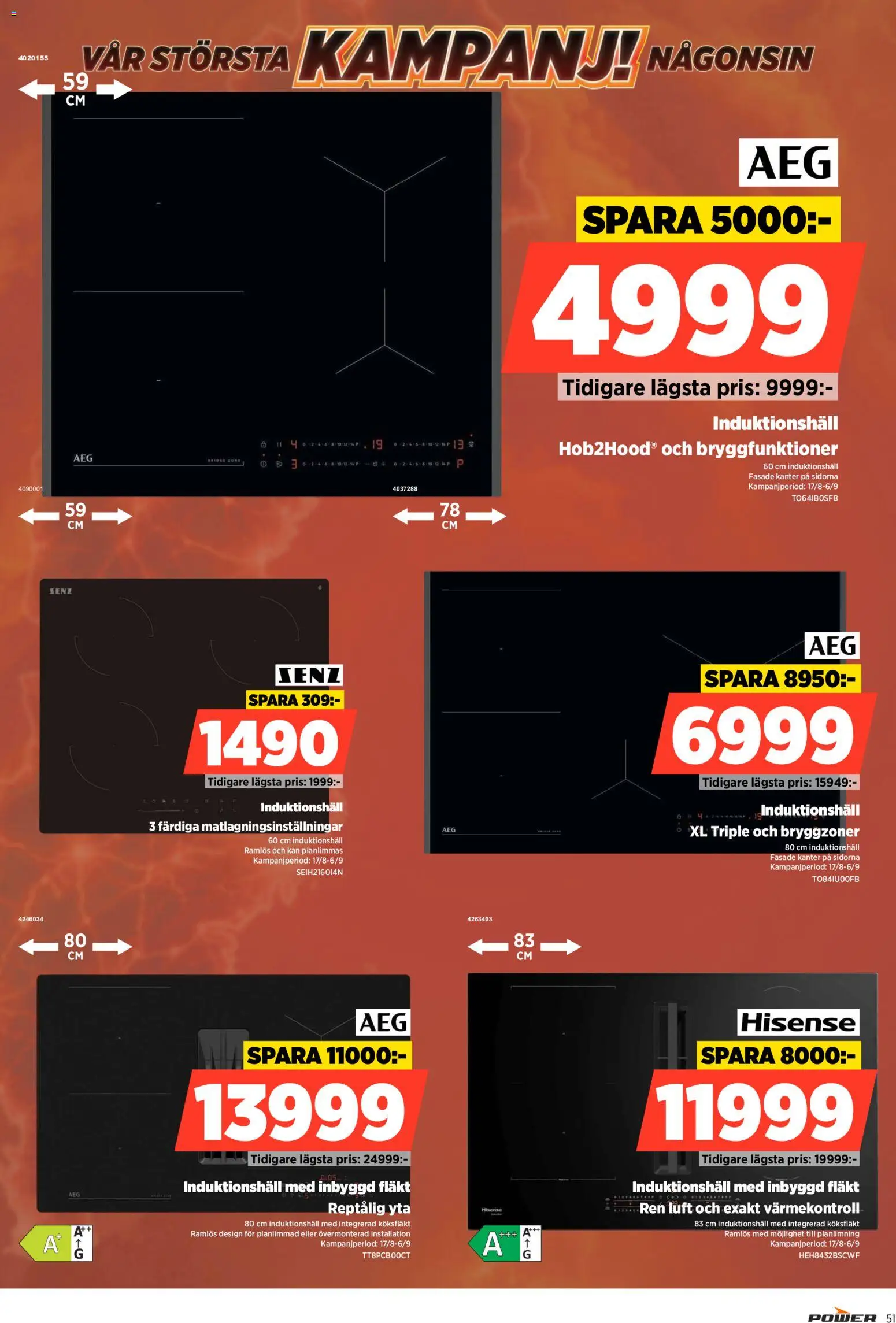 Power reklamblad aktuell från 31/08/2026 | Sida: 51 | Produkter: Köksfläkt, Fläkt, Induktionshäll