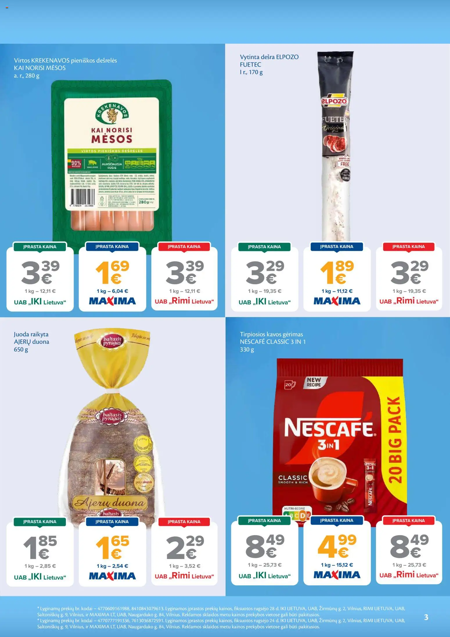 MAXIMA akcijos nuo 2026.10.06 | Puslapis: 3 | Prekių: Dešrelės, Pyragas, Duona, Dešra