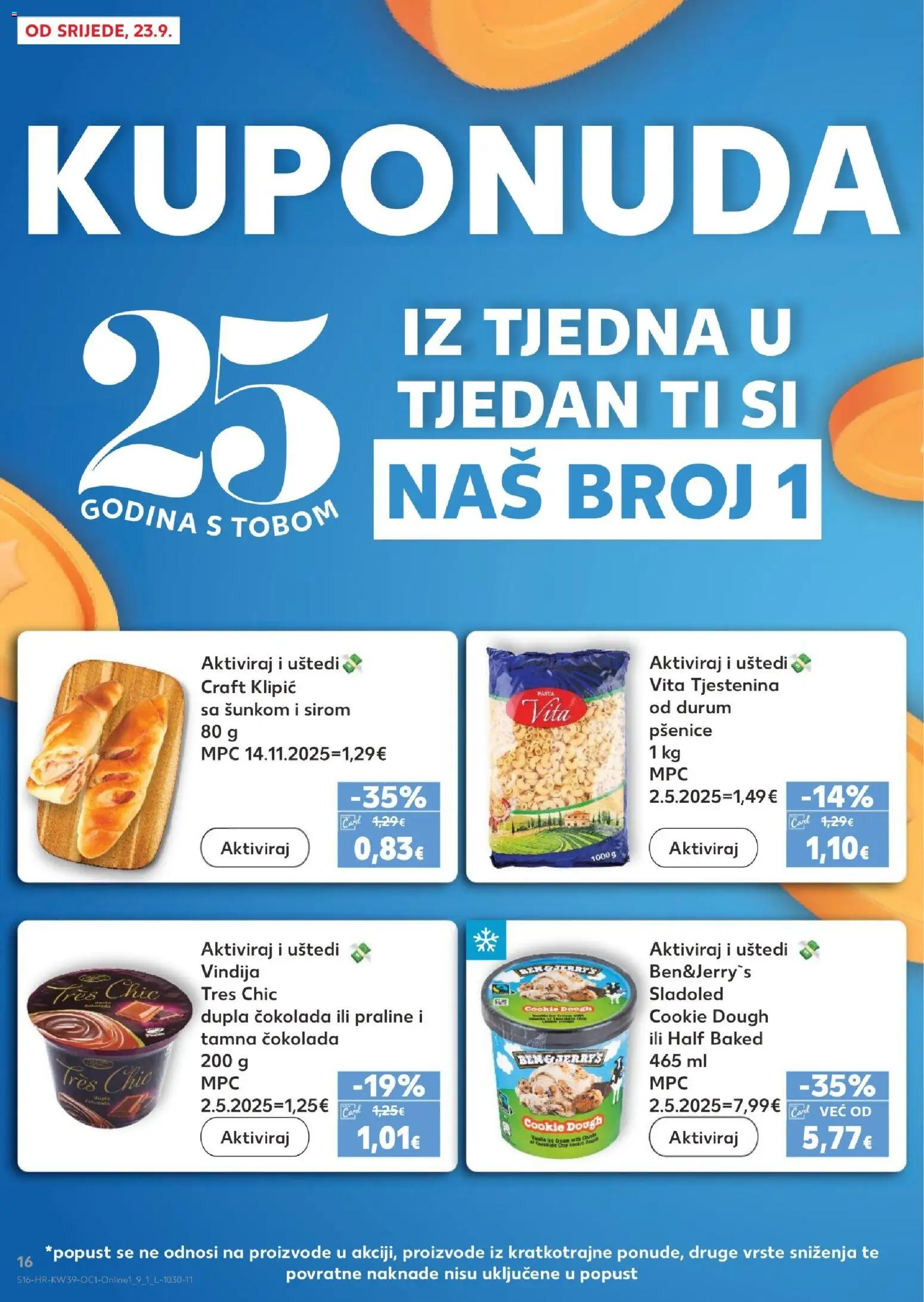 Kaufland HR akciós ujság - amely érvényes a következő dátumtól: 2026.09.23. | Oldal: 16 | Termékek: Praliné