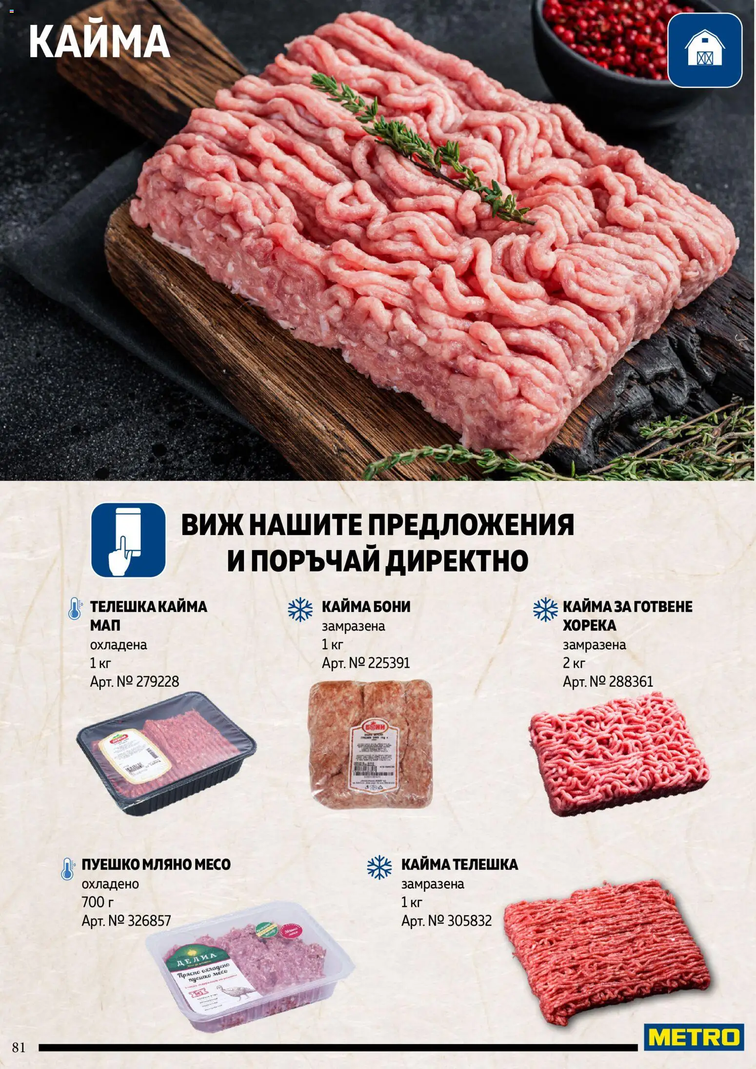 {H1} | Страница: 81 | Продукти: Телешка кайма, Пуешко, Кайма, Месо