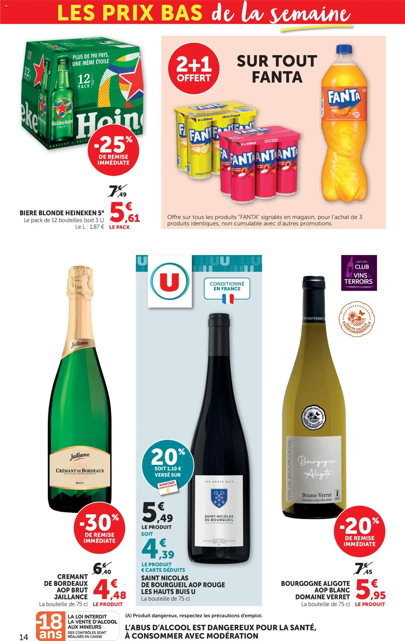 {H1} | Page: 14 | Produits: Citron, Bouteille, Fanta, Heineken