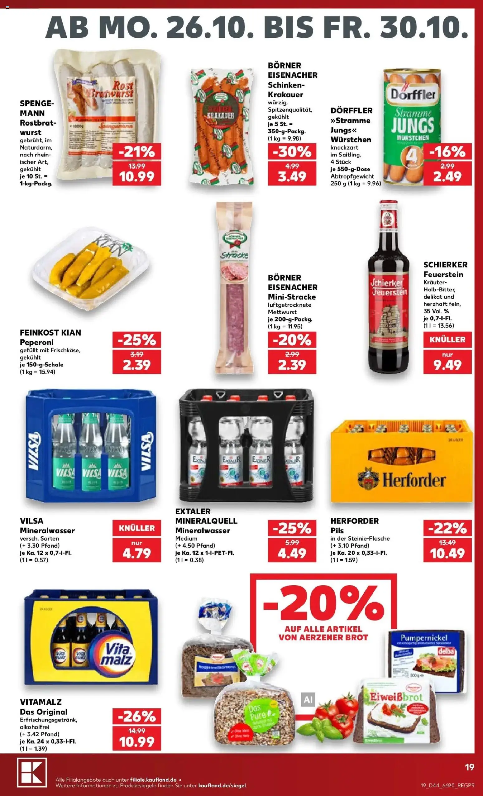 Prospekt Kaufland ab 26.10.2026 » Angebote Online zum Blättern | Seite: 23 | Produkte: Pils, Bratwurst, Wurst, Brot