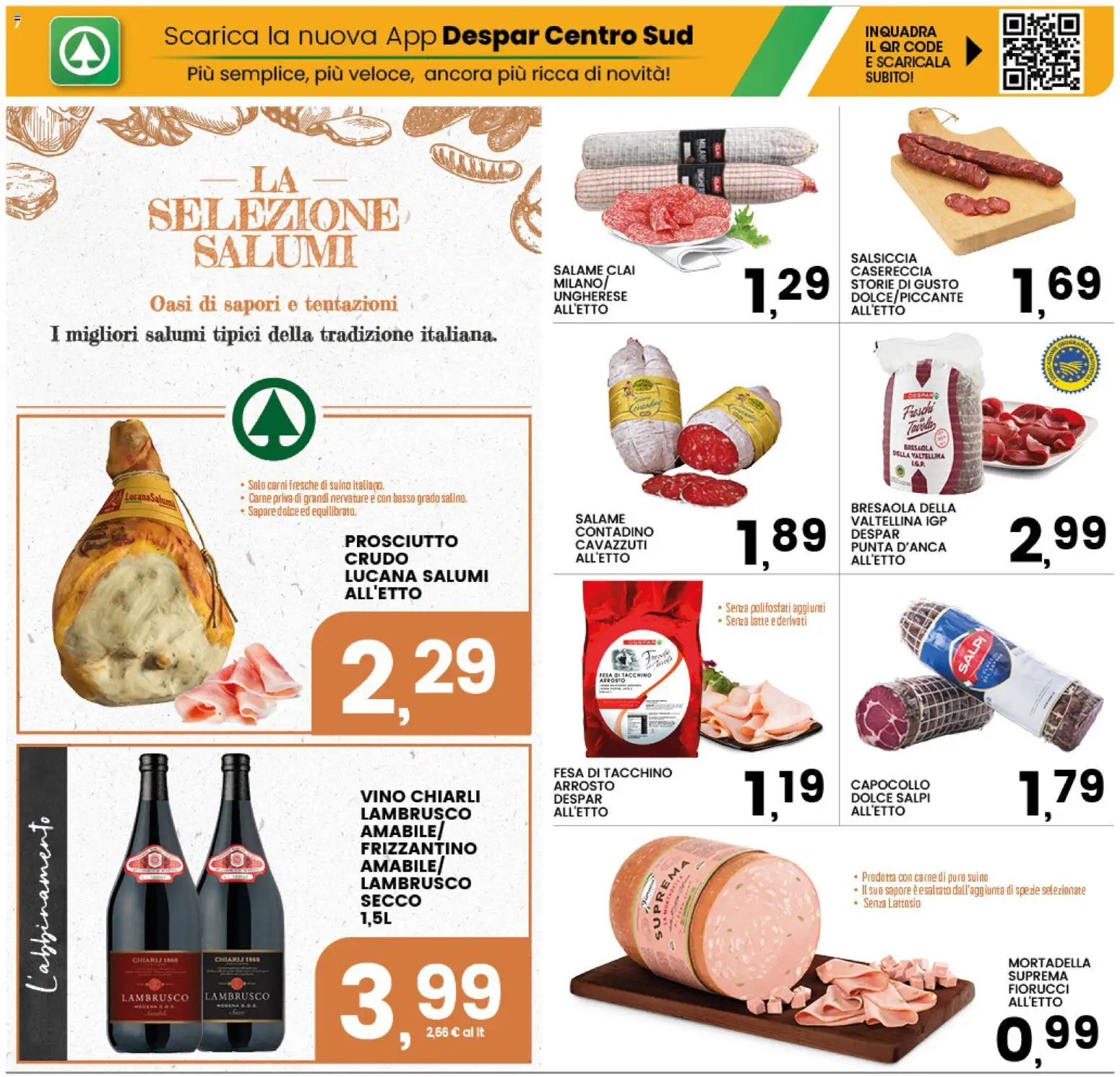 Volantino Interspar del 20/07/2026 | Pagina: 7 | Prodotti: Arrosto, Salame, Prosciutto, Mortadella