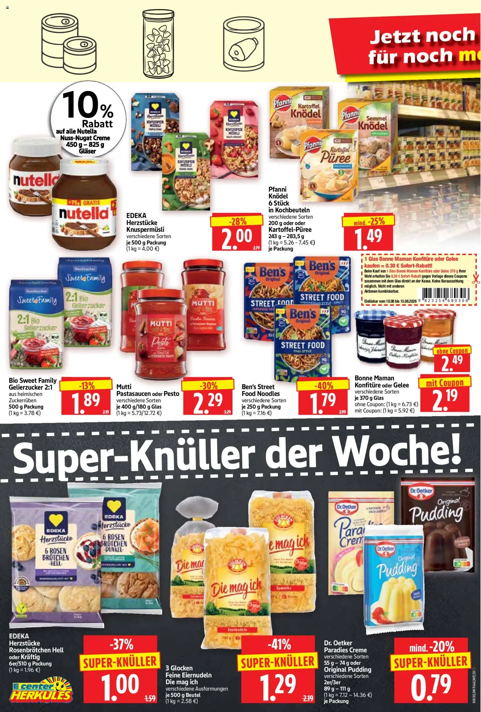 HERKULES Prospekt – gültig ab 10.08.2026 | Seite: 10 | Produkte: Pudding, Creme, Nutella, Bonne maman