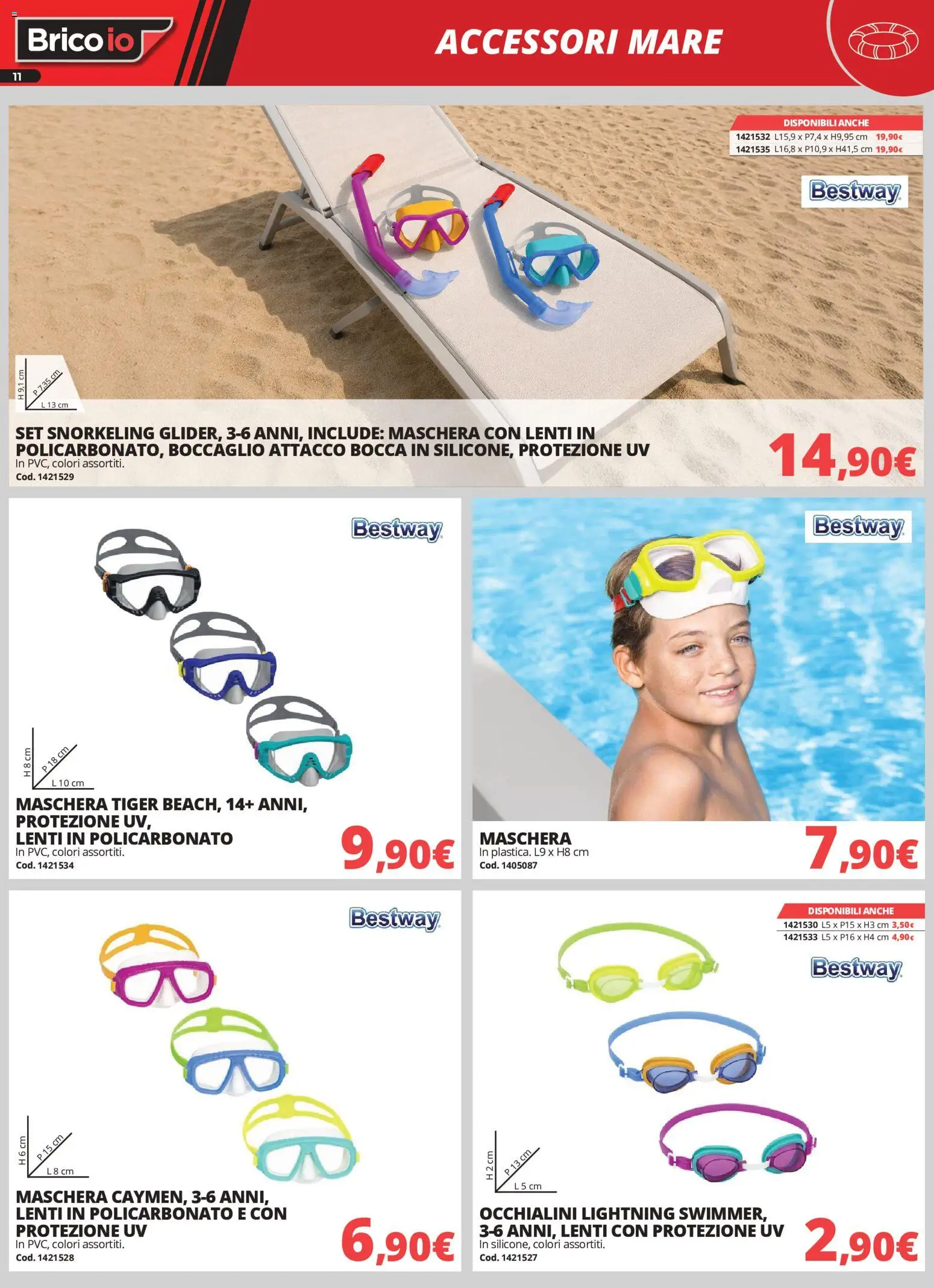Volantino Brico io del 18/06/2026 | Pagina: 11 | Prodotti: Maschera, Boccaglio