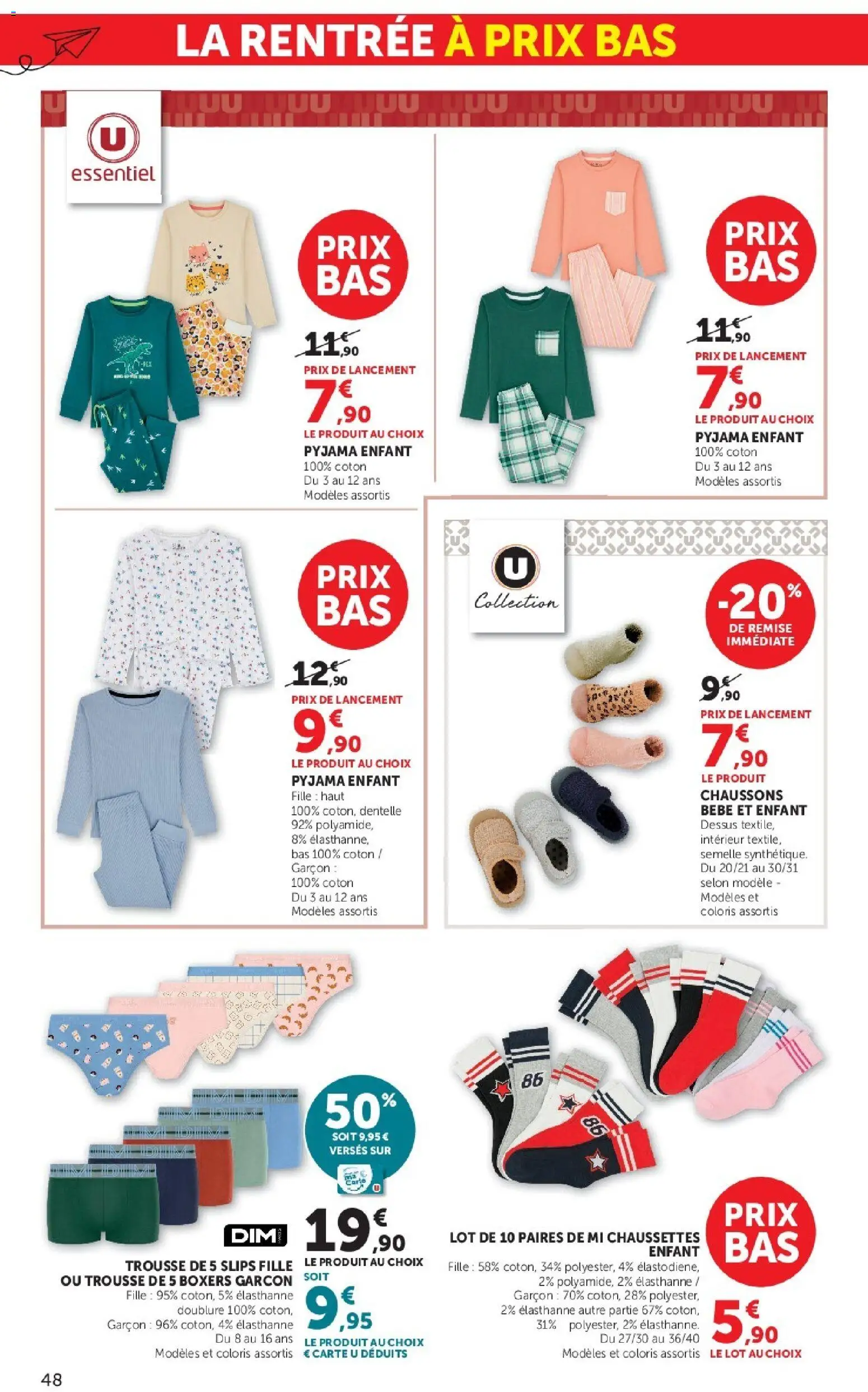 {H1} | Page: 48 | Produits: Pyjama enfant, Chaussettes, Slips, Pyjama