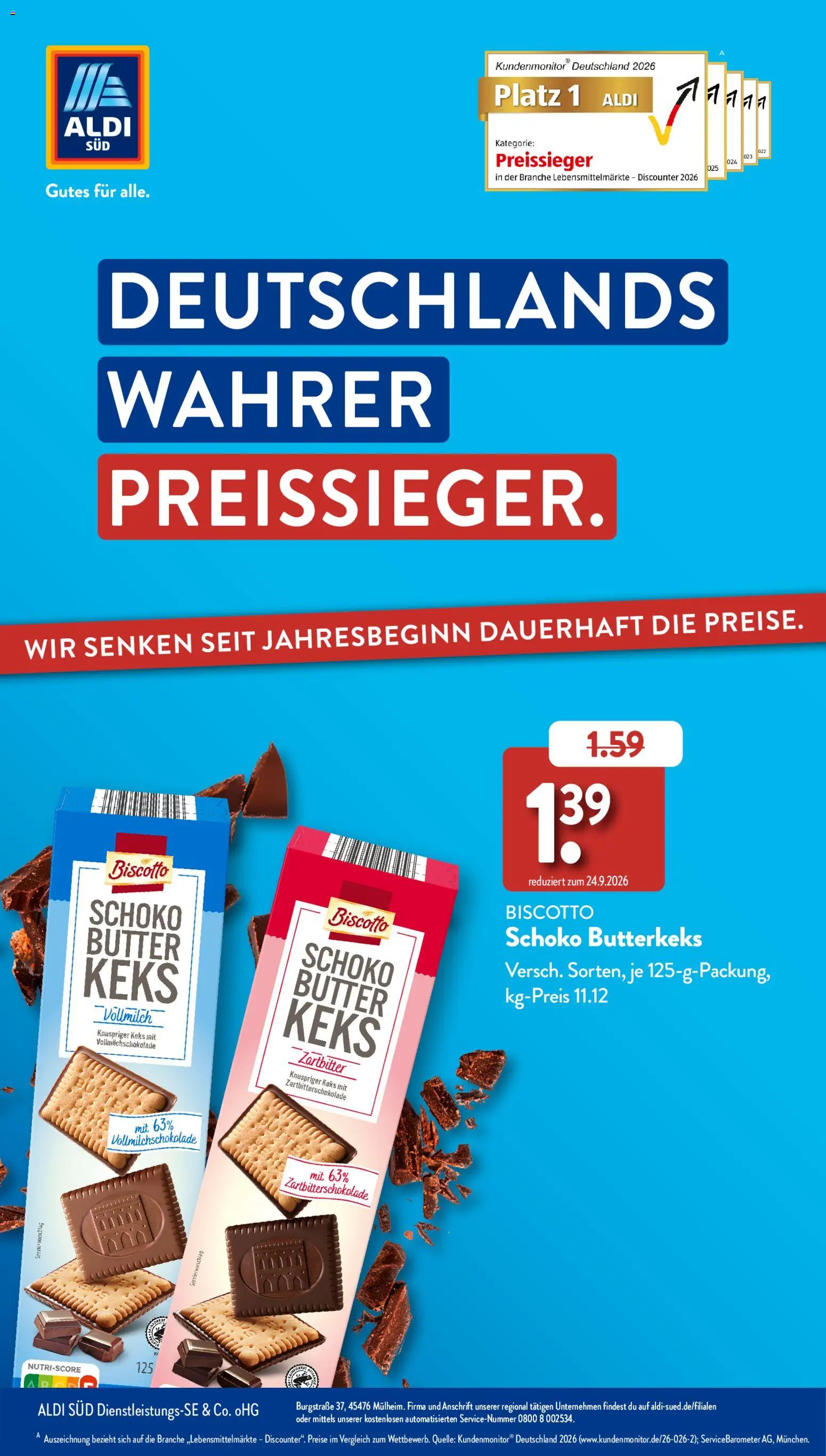 Aldi Süd Sonderprospekt – gültig ab 24.09.2026 | Seite: 1 | Produkte: Butter