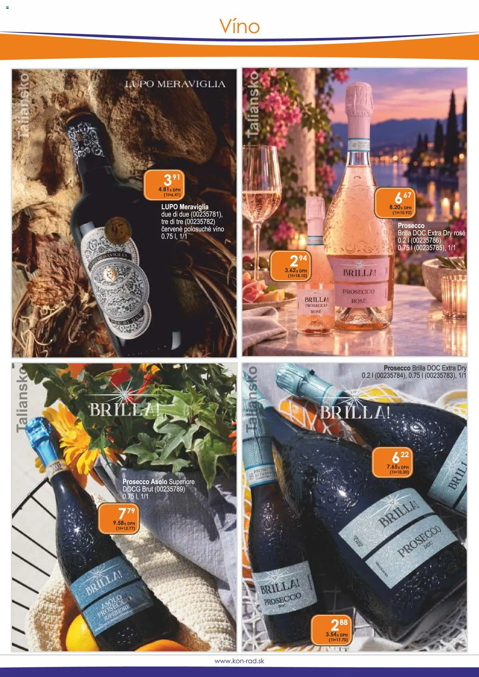 Nové KON - RAD akcie – leták je platný od 01.11.2026 | Strana: 25 | Produkty: Víno, Prosecco
