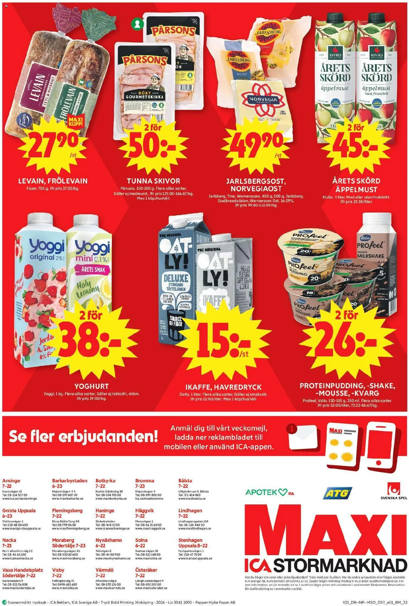 ICA Maxi reklamblad aktuell från 18.05.2026 | Sida: 14 | Produkter: Galler, Yoghurt, Juice, Kvarg