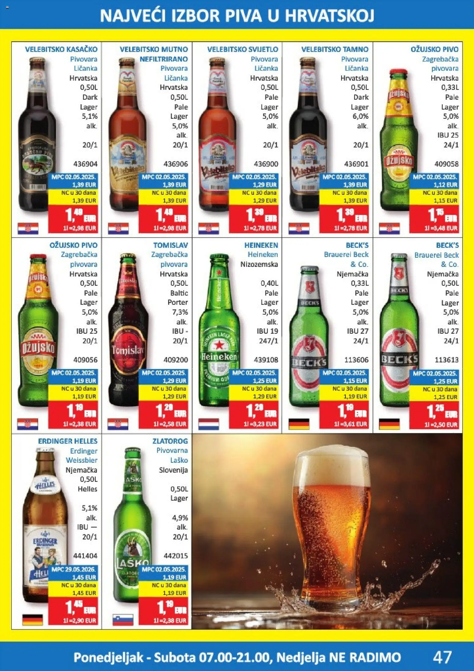 Vrutak katalog | vrijedi od 01.06.2026 | Stranica: 47 | Proizvodi: Pivo, Heineken, Laško, Ožujsko