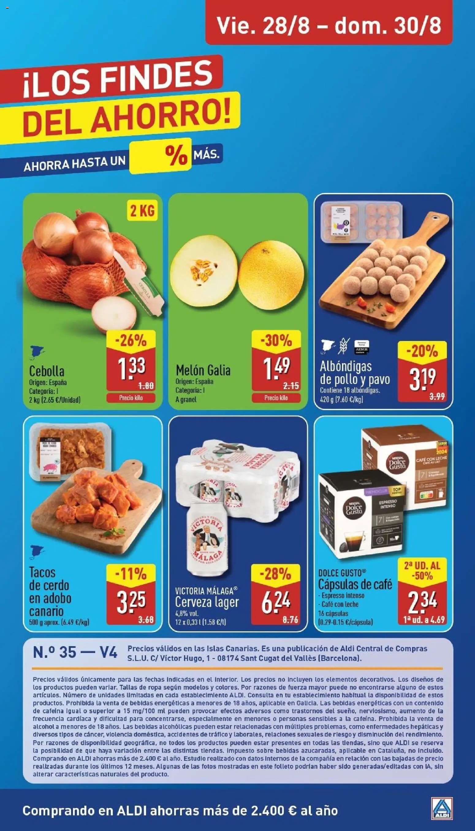 Aldi folleto Canarias │ válido desde el 24/08/2026 | Página: 40 | Productos: Tacos, Bebidas, Alcohol, Pollo