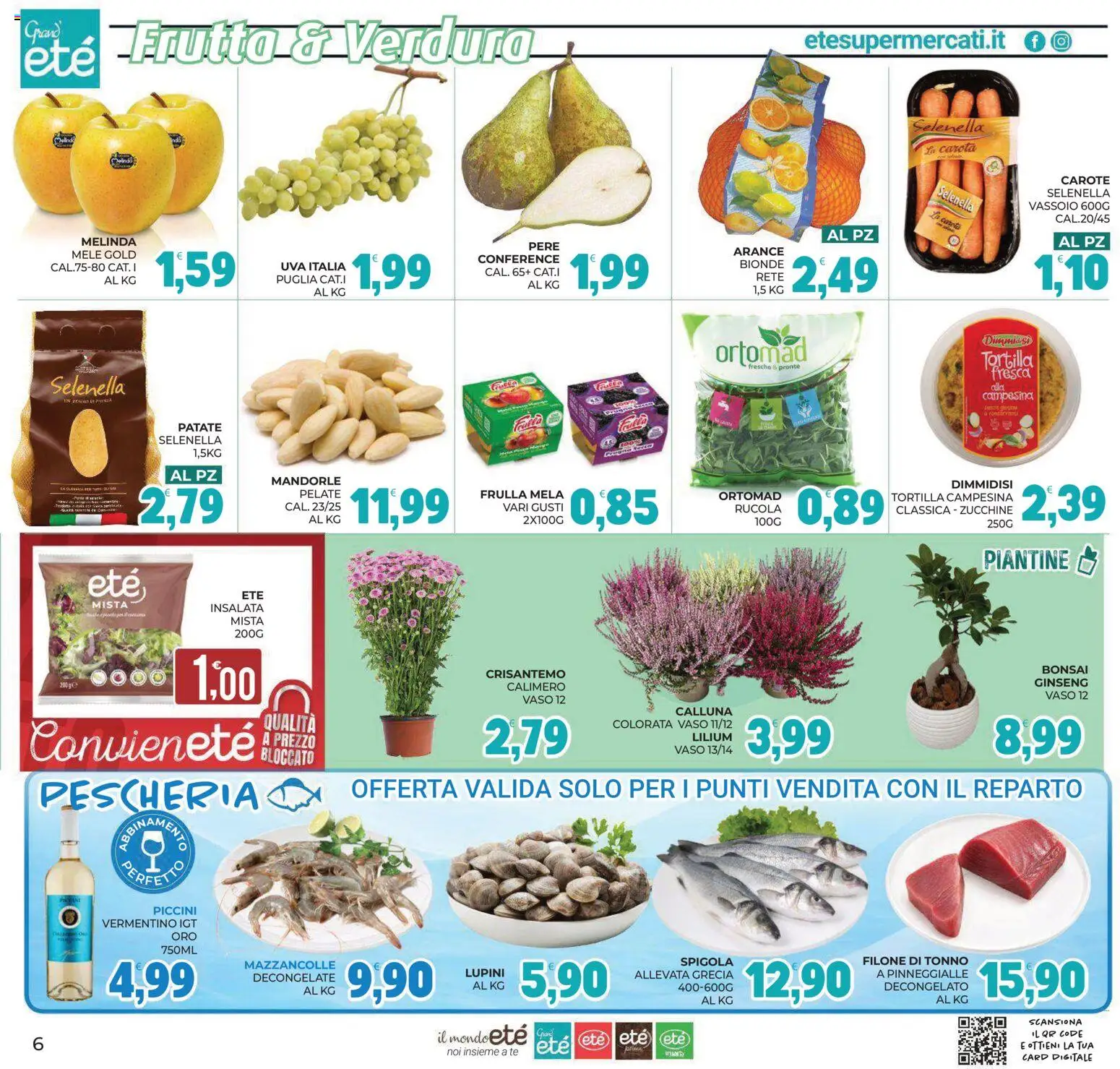 Volantino Eté del 02/10/2026 | Pagina: 6 | Prodotti: Lupini, Arance, Rucola, Insalata