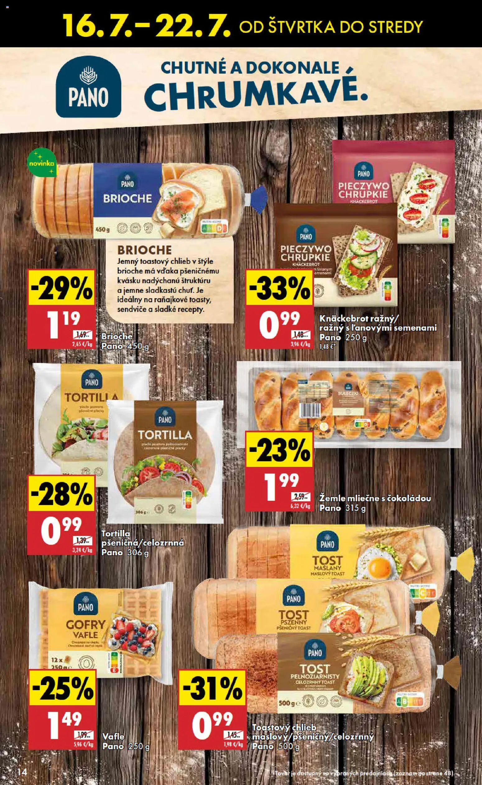Nové Biedronka akcie – leták je platný od 16.07.2026 | Strana: 14 | Produkty: Tortilla, Gofry, Toastový chlieb, Vafle