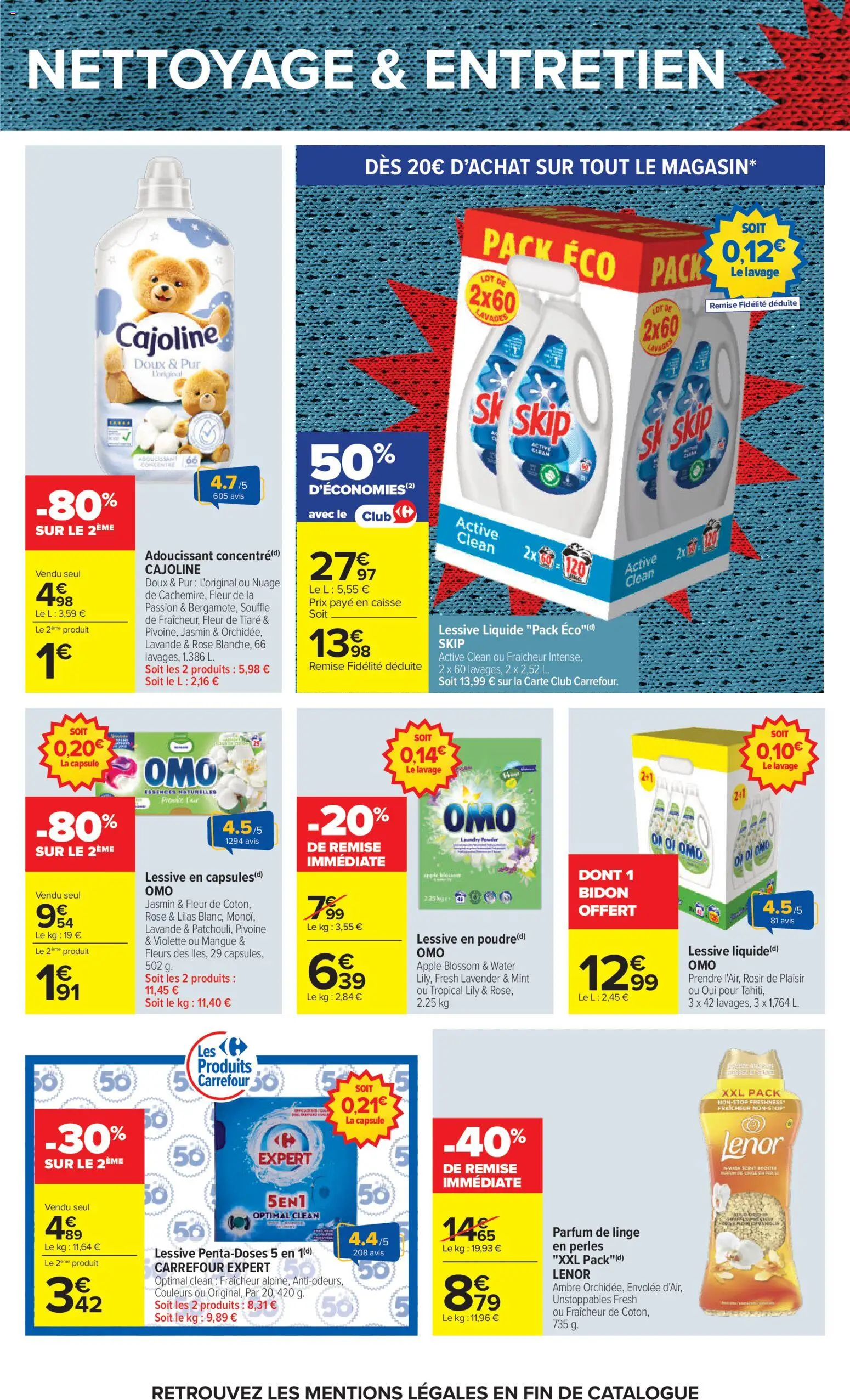 {H1} | Page: 55 | Produits: Lavande, Lenor, Parfum, Lessive Liquide