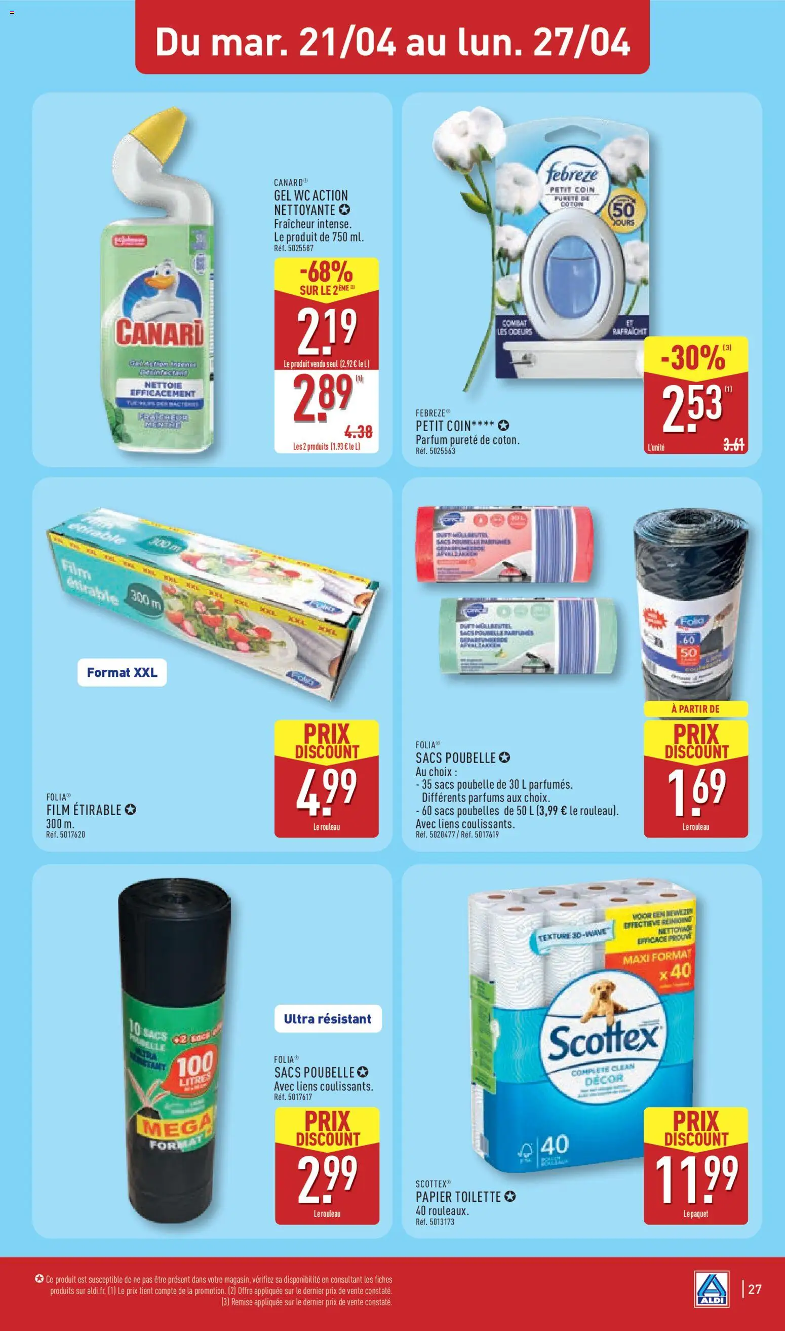 {H1} | Page: 29 | Produits: Sacs poubelles, Papier toilette, Parfum, Sacs poubelle