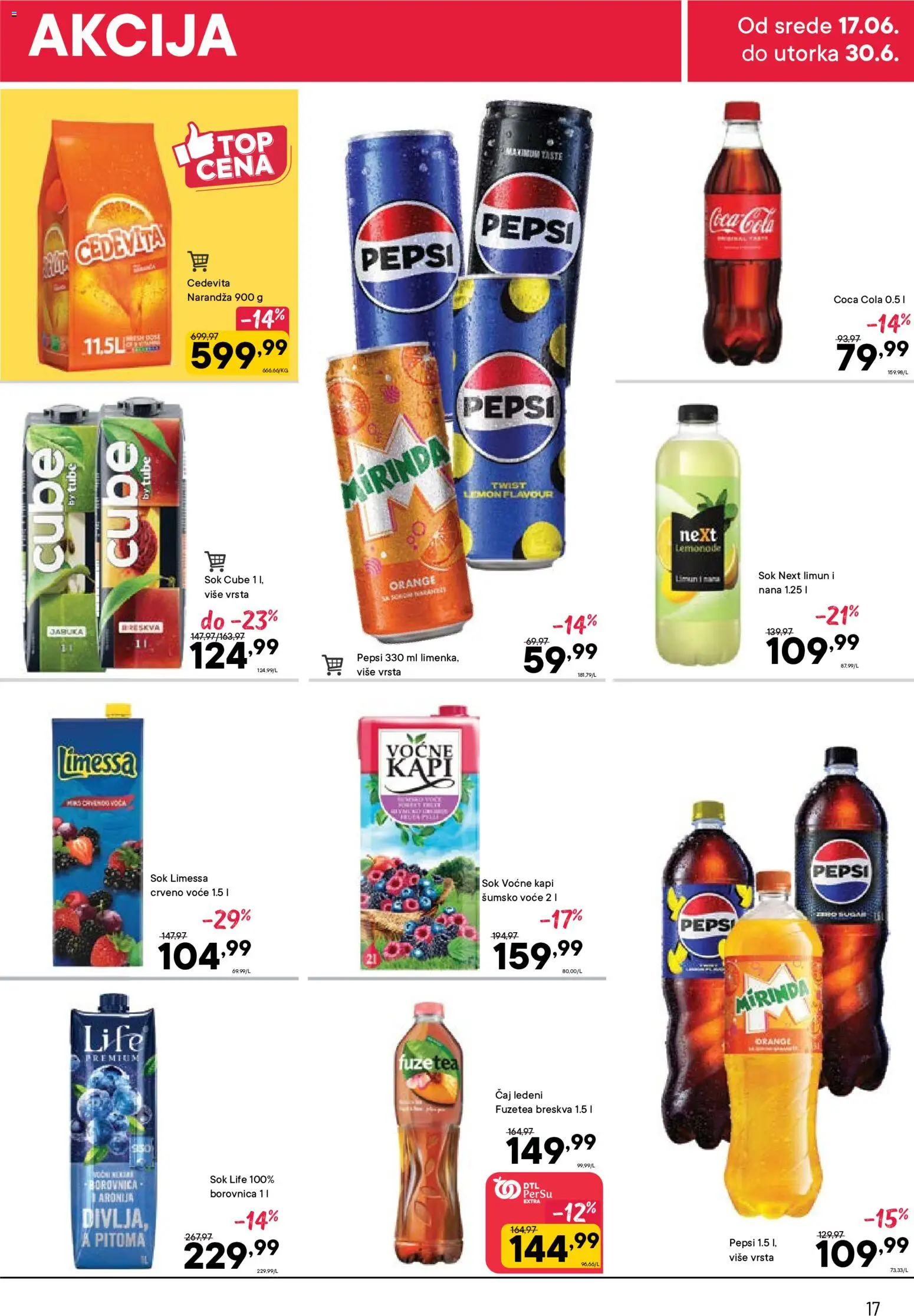 PerSu katalog - važi od 17.06.2026 | Strana: 17 | Proizvode: Cedevita, Pita, Čaj, Pepsi