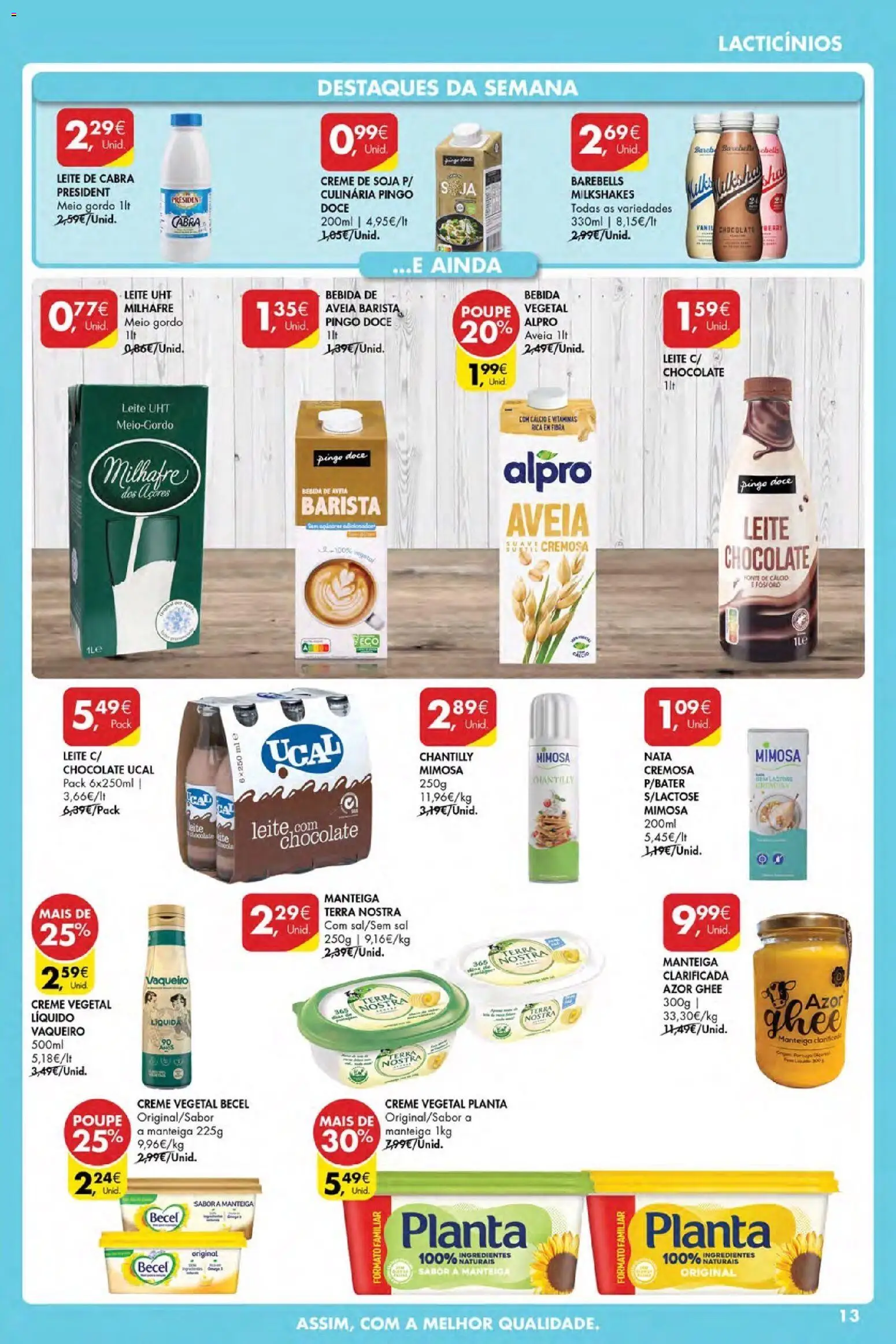 Pingo Doce Poupe Esta Semana Açores │ válido de 30.04.2026 | Página: 13 | Produtos: Soja, Chantilly, Leite, Creme