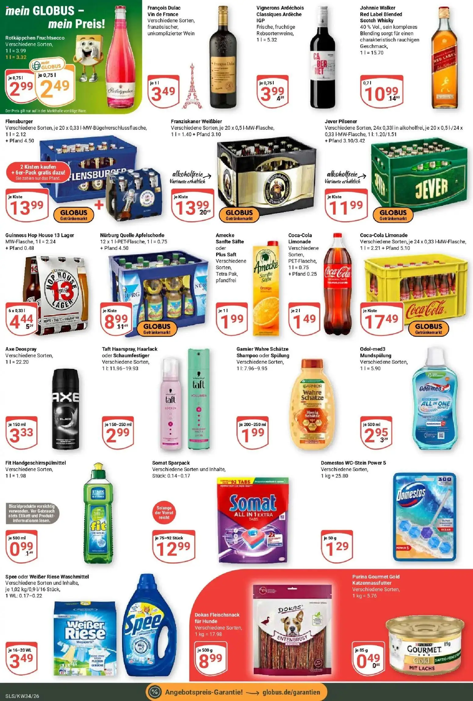 Globus Prospekt Saarlouis (ab 17.08.2026) » Angebote online | Seite: 6 | Produkte: Franziskaner, Weißbier, Waschmittel, Johnnie walker
