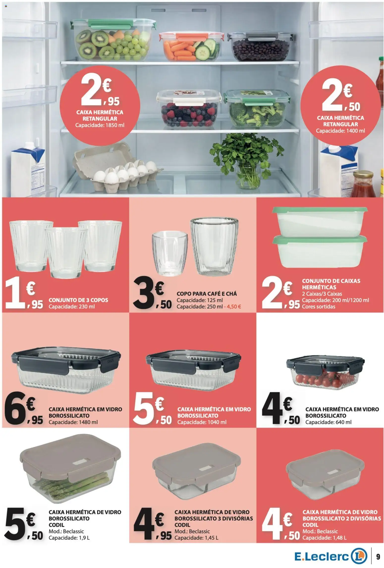 E.Leclerc folheto Não Alimentar │ válido de 08/10/2026 | Página: 9 | Produtos: Copos, Caixa, Café, Chá