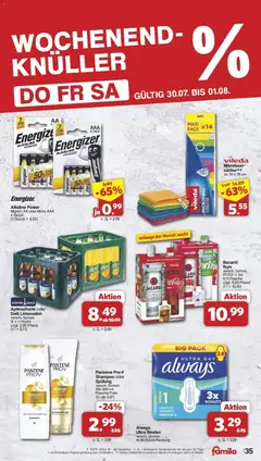 Famila Nordwest Wochenangebote ab 27.07.2026 gültig | Seite: 37 | Produkte: Bacardi, Sprite, Cola, Spülung