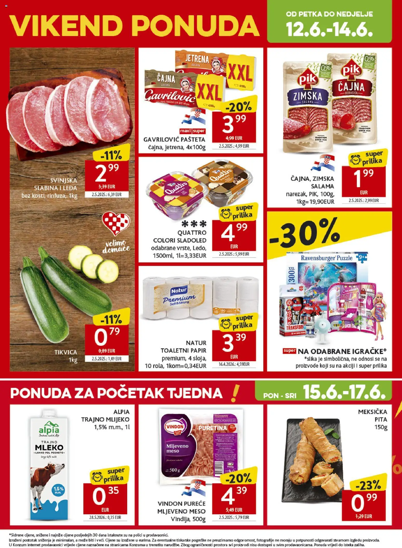 Konzum HR akciós ujság - amely érvényes a következő dátumtól: 10.06.2026 | Oldal: 48 | Termékek: Puzzle, Pita