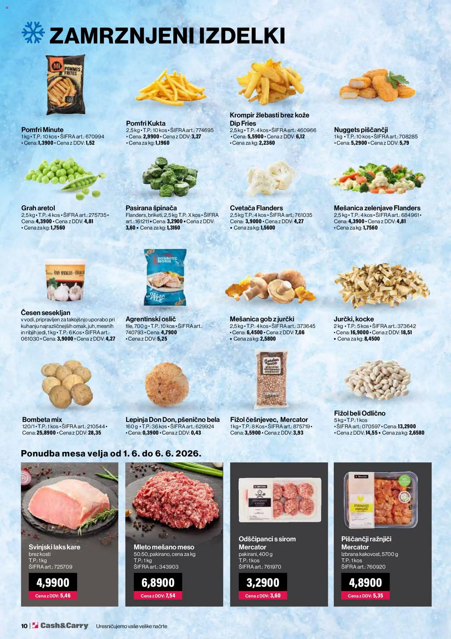 Novi Mercator katalog ponudbe – veljaven od 01.06.2026 | Stran: 10 | Izdelki: Oslič, Lepinja, Cesen, Grah