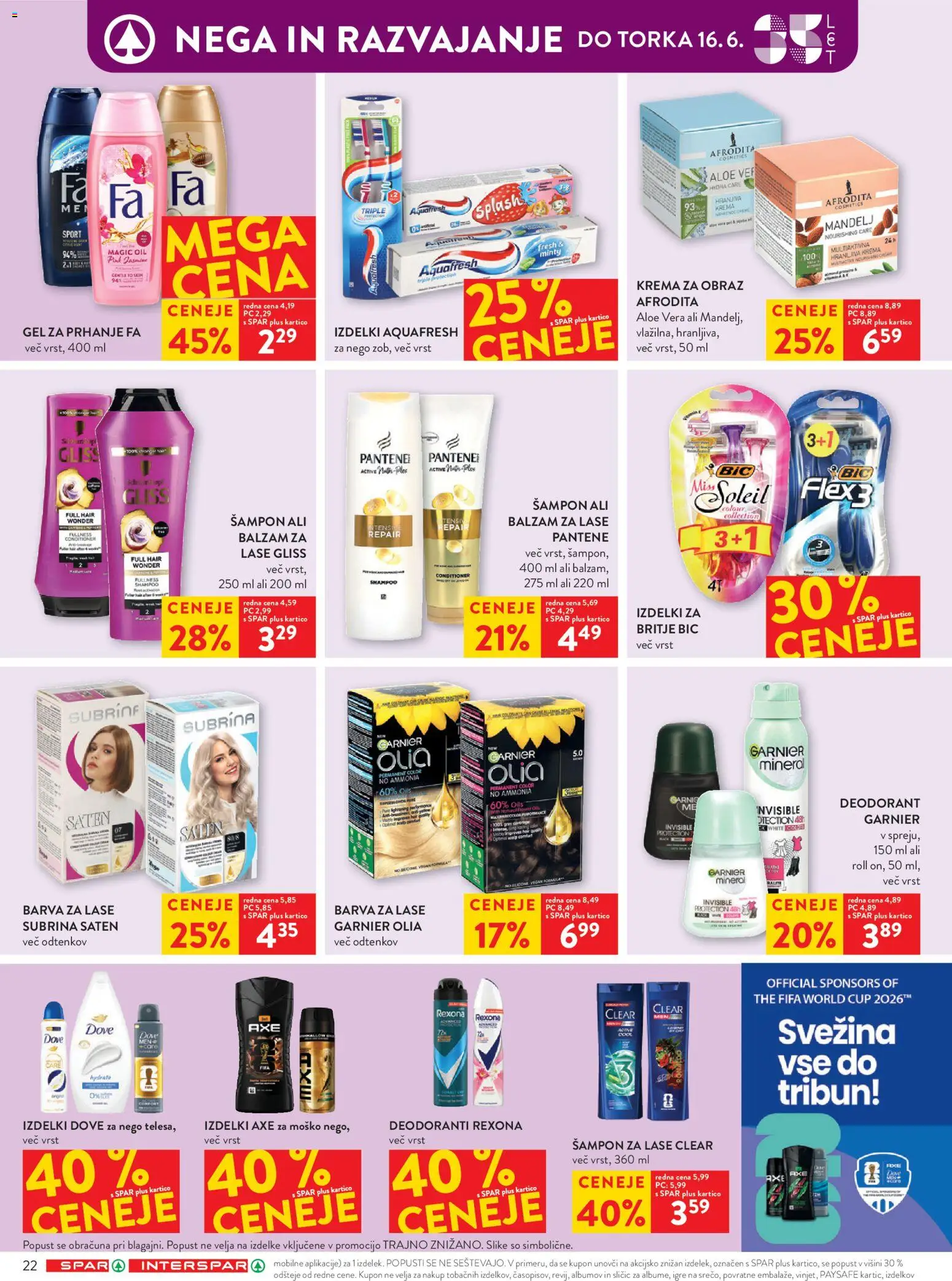 Novi Spar katalog ponudbe – veljaven od 10.06.2026 | Stran: 34 | Izdelki: Balzam za lase, Deodorant, Barva, Krema za obraz