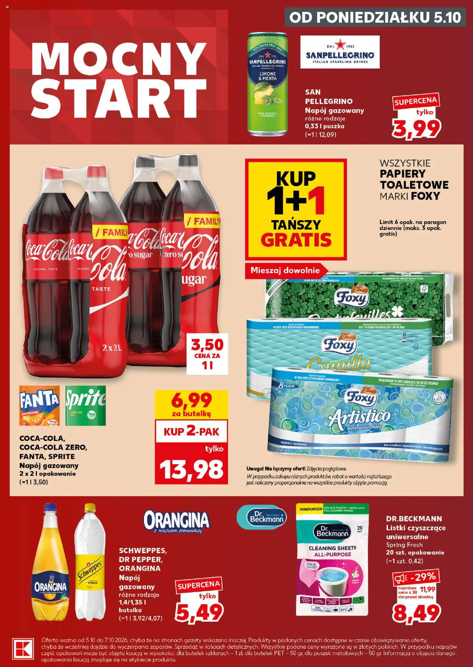 Kaufland Polsko leták - Mocny start od 05.10.2026 | Strana: 5 | Produkty: Fanta, Tonic, Sprite