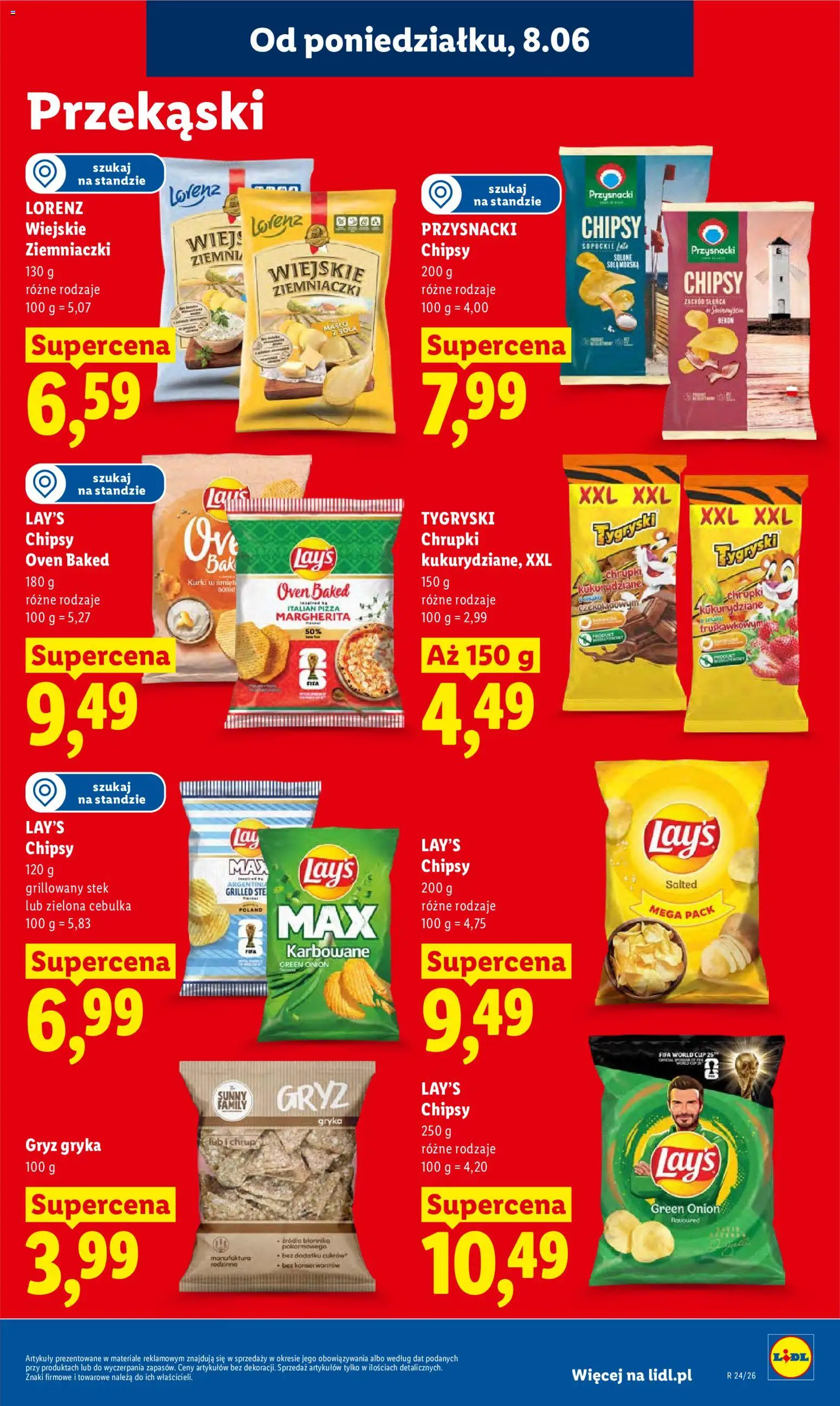 Lidl gazetka od 08.06.2026 | Strona: 71 | Produkty: Chipsy, Chrupki, Ziemniaczki, Pizza