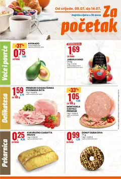 KUKURUZNO CIABATTA PECIVO, 1 kg = 2,50 € - Pregled kataloga iz trgovine Eurospin, vrijedi od 08.07.2026 | Stranica: 2 | Proizvodi: Šunka, Avokado, Povrće, Voće