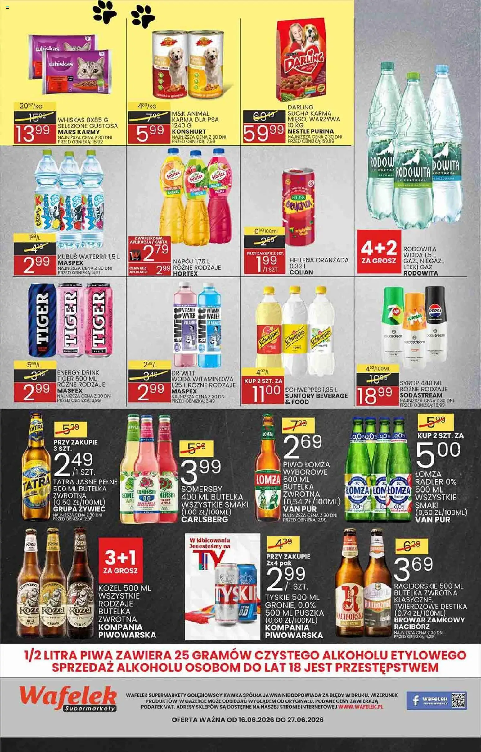 Wafelek gazetka od 16.06.2026 | Strona: 8 | Produkty: Syrop, Pepsi, Karma dla psa, Somersby