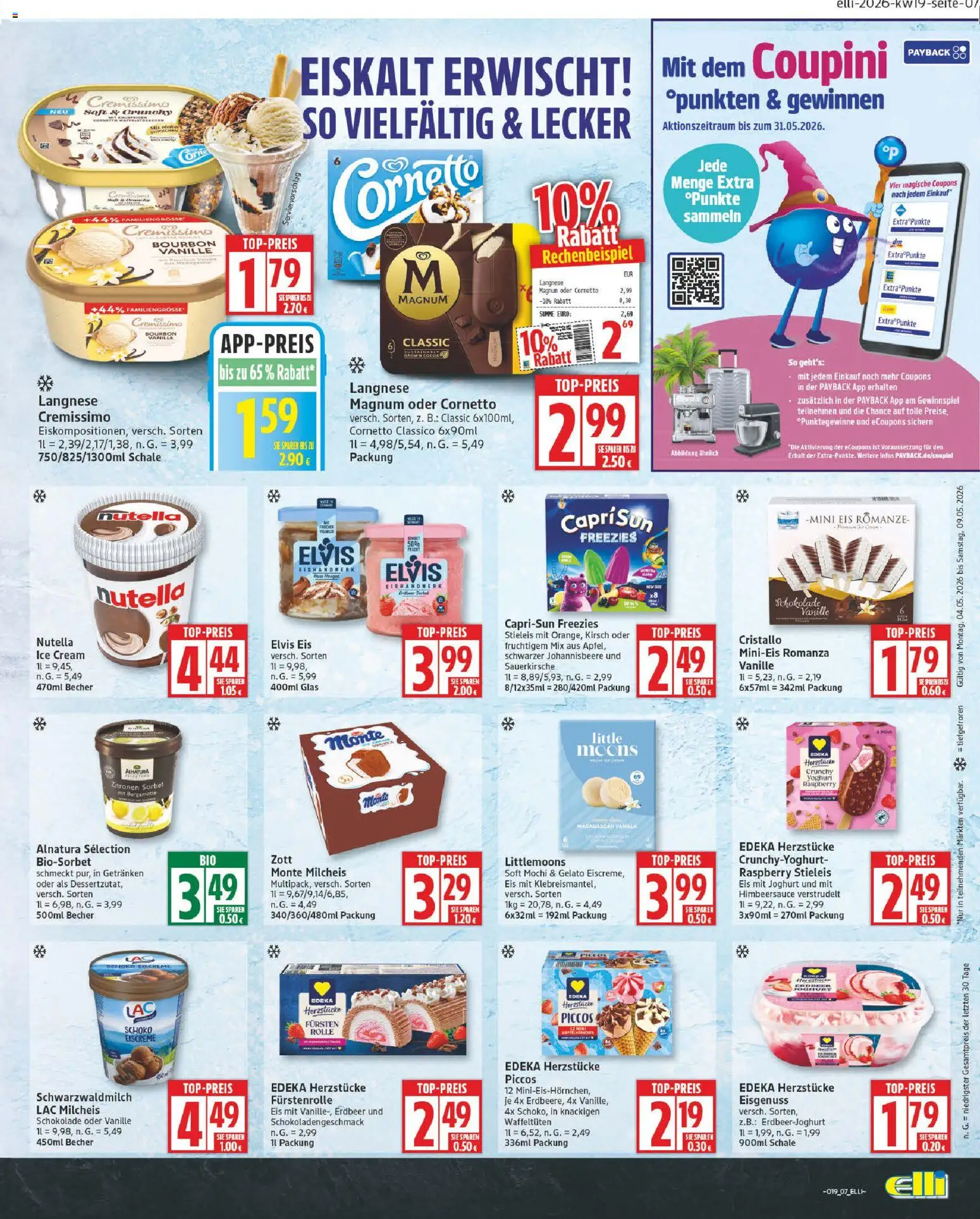 Elli Markt Prospekt Delbrück  – gültig ab 04.05.2026 | Seite: 7 | Produkte: Joghurt, Eiscreme, Nutella, Bourbon