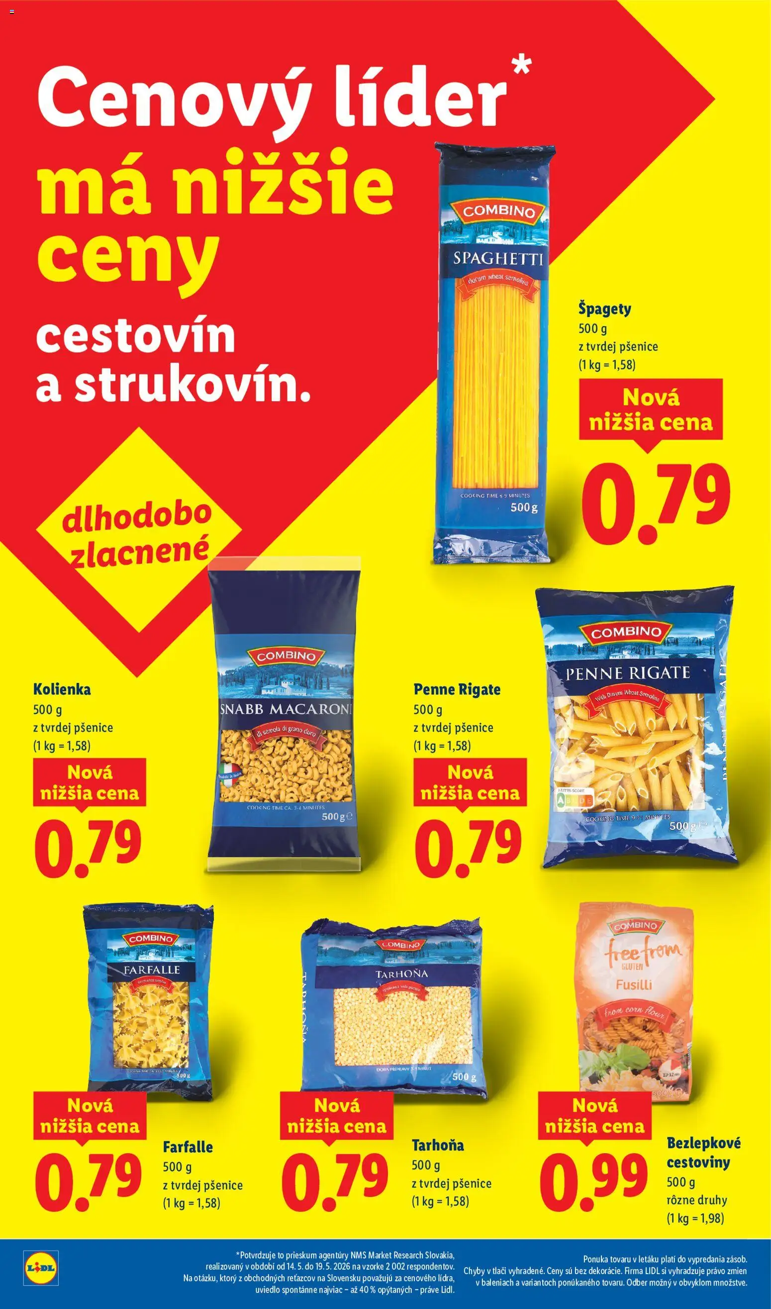 Nové Lidl akcie – leták je platný od 03.07.2026 | Strana: 14 | Produkty: Penne, Fusilli, Cestoviny, Špagety