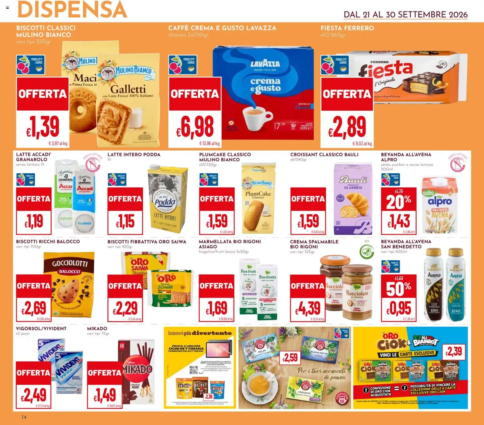 Volantino Pan del 30/09/2026 | Pagina: 14 | Prodotti: Caffè, Frutta, Plumcake, Croissant