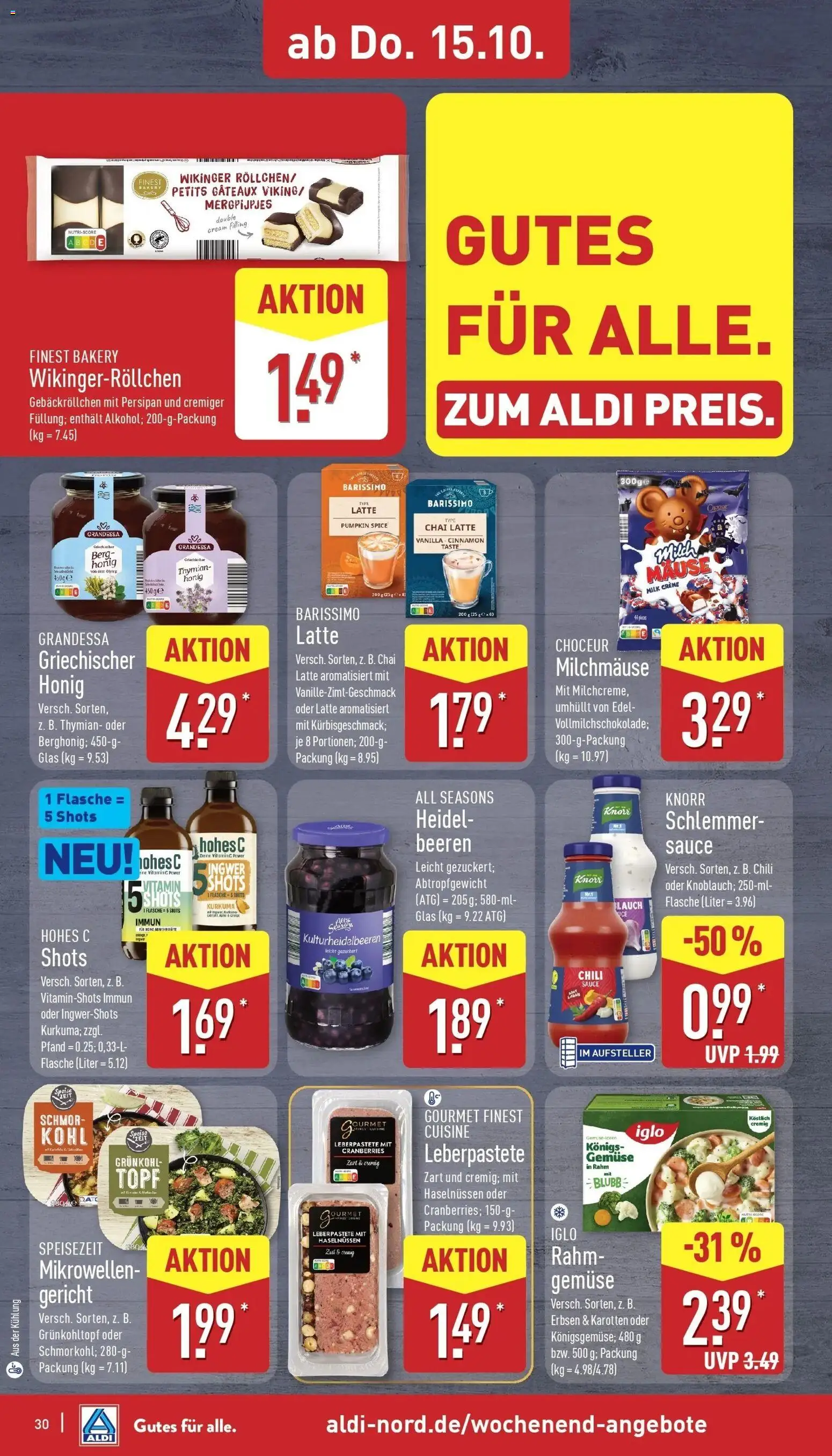 Aldi Aktueller Prospekt (ab 12.10.2026) » Angebote Online | Seite: 32 | Produkte: Iglo, Knorr, Creme, Chili