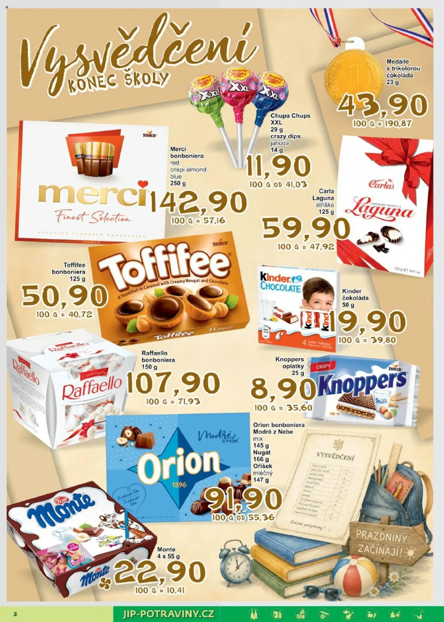 Jip leták od 17.06.2026 | Strana: 2 | Produkty: Čokoláda, Toffifee, Merci, Oplatky