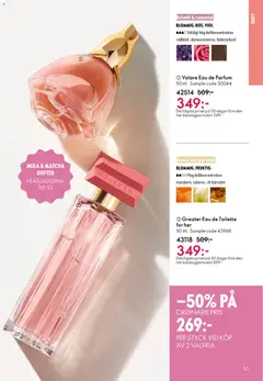 Greater Eau de Toilette for her, 50 ml. Sample code 43968. Blommig, fruktig. Hög doftkoncentration mandarin, tuberos, vit bärnsten - Förhandsvisning av reklamblad från butik Oriflame aktuell från 13.05.2026 | Sida: 53 | Produkter: Doft, Eau de toilette
