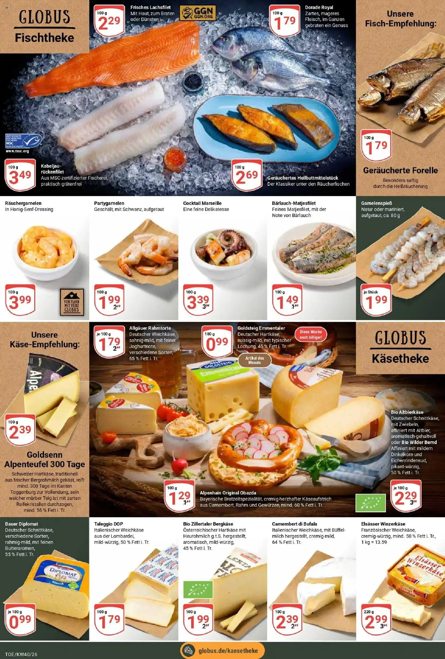 Globus Prospekt Tönisvorst (ab 28.09.2026) » Angebote online | Seite: 9 | Produkte: Dorade, Milch, Camembert