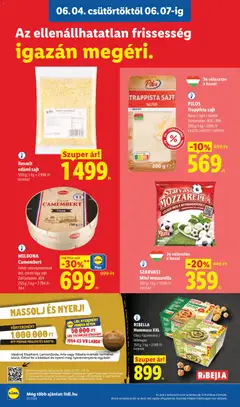 MILBONA Camembert, Fehér nemespenésszel érő, zsíros lágy sajt. Zsírtartalom: 45%. 250 g; 1 kg = 2796 Ft - amely érvényes a következő dátumtól: 04.06.2026 | Oldal: 10