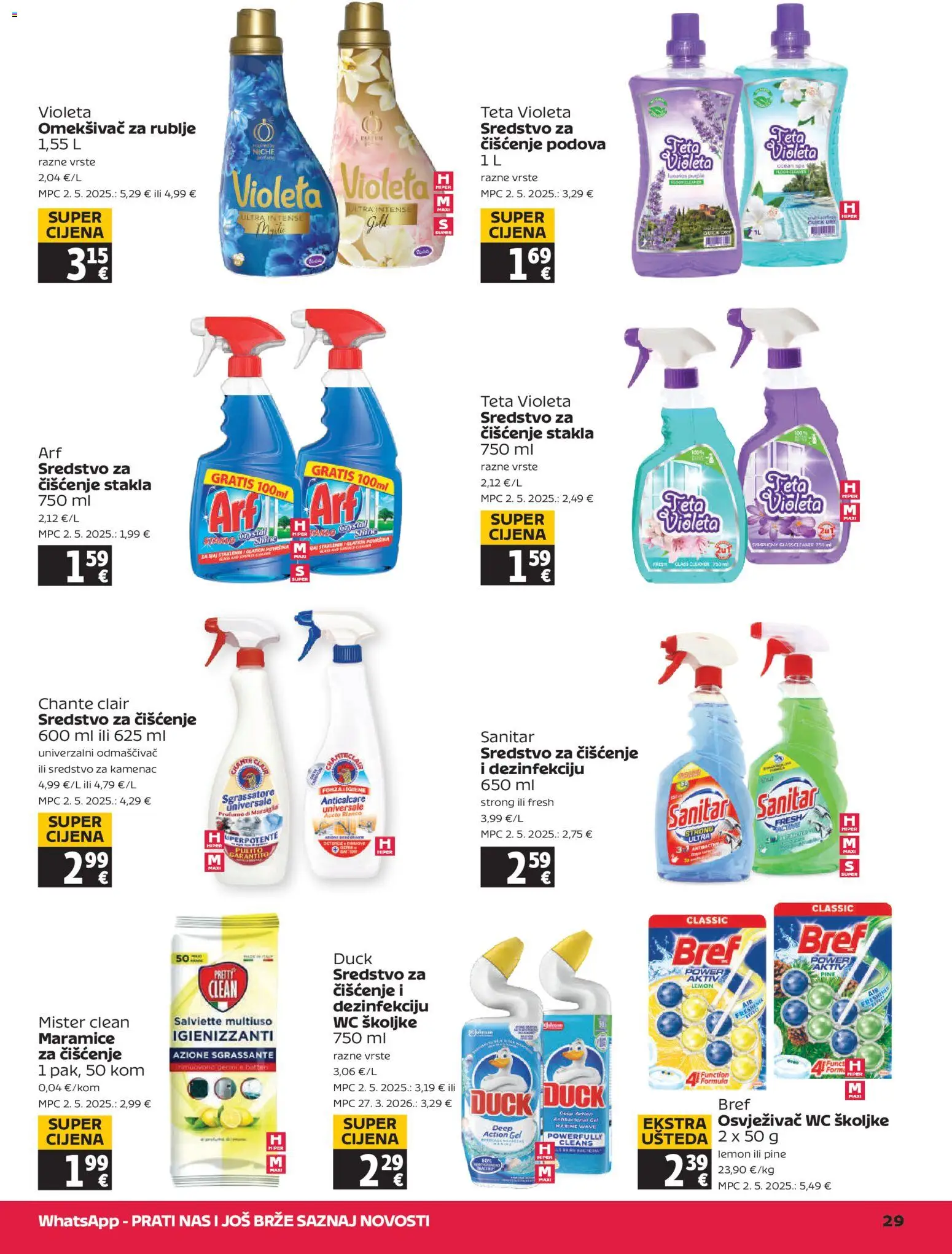 Tommy katalog | vrijedi od 06.08.2026 | Stranica: 29 | Proizvodi: Omekšivač, Osvježivač wc školjke, Violeta