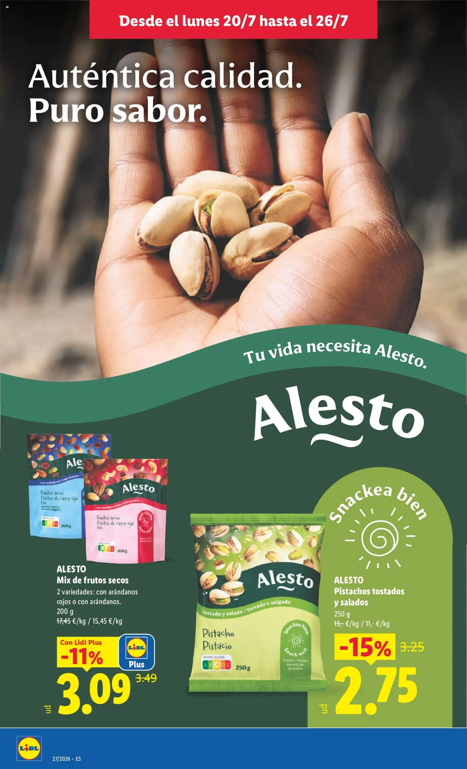 Lidl folleto │ válido desde el 20/07/2026 | Página: 14 | Productos: Frutos secos, Μερέντα