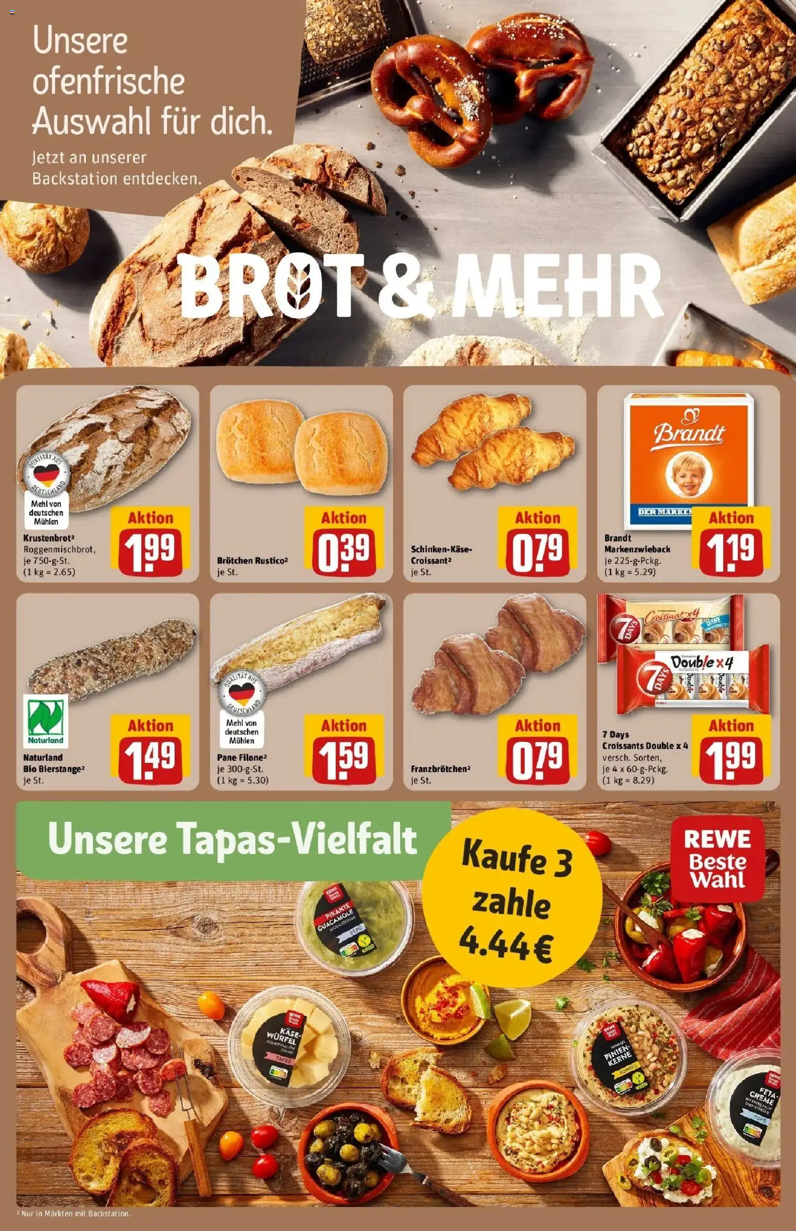Rewe Prospekt München – gültig ab 27.07.2026 | Seite: 12 | Produkte: Mehl, Käse, Ofenfrische, Brot