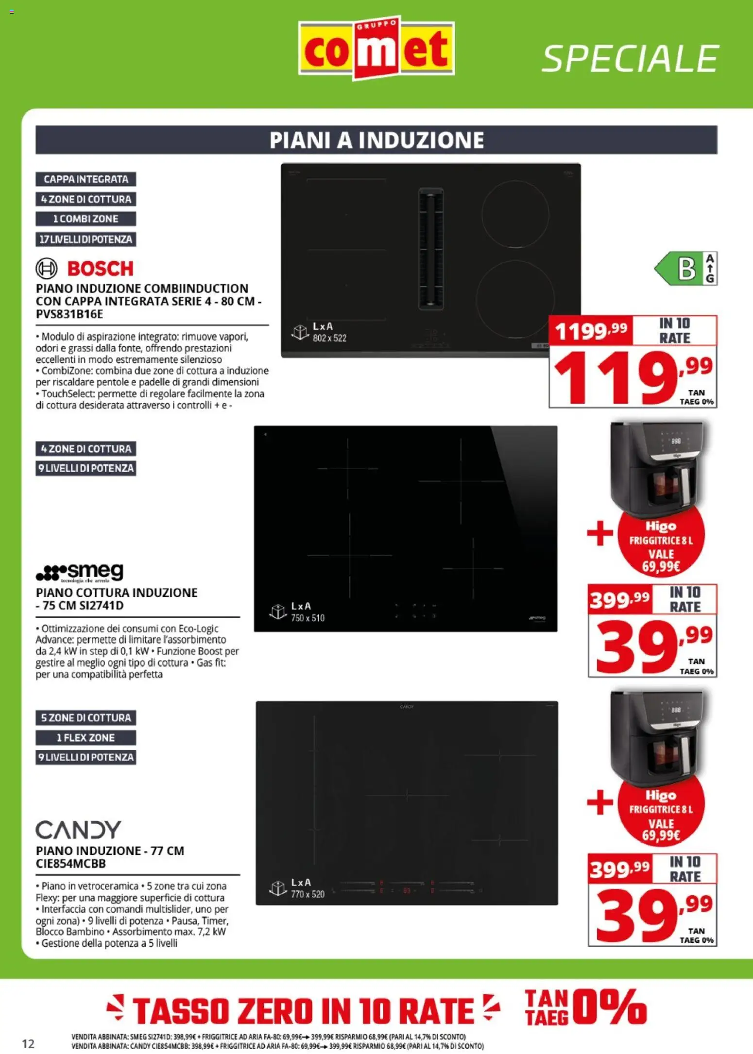 Volantino Comet del 17/09/2026 | Pagina: 12 | Prodotti: Friggitrice ad aria, Pentole, Friggitrice, Piano cottura induzione