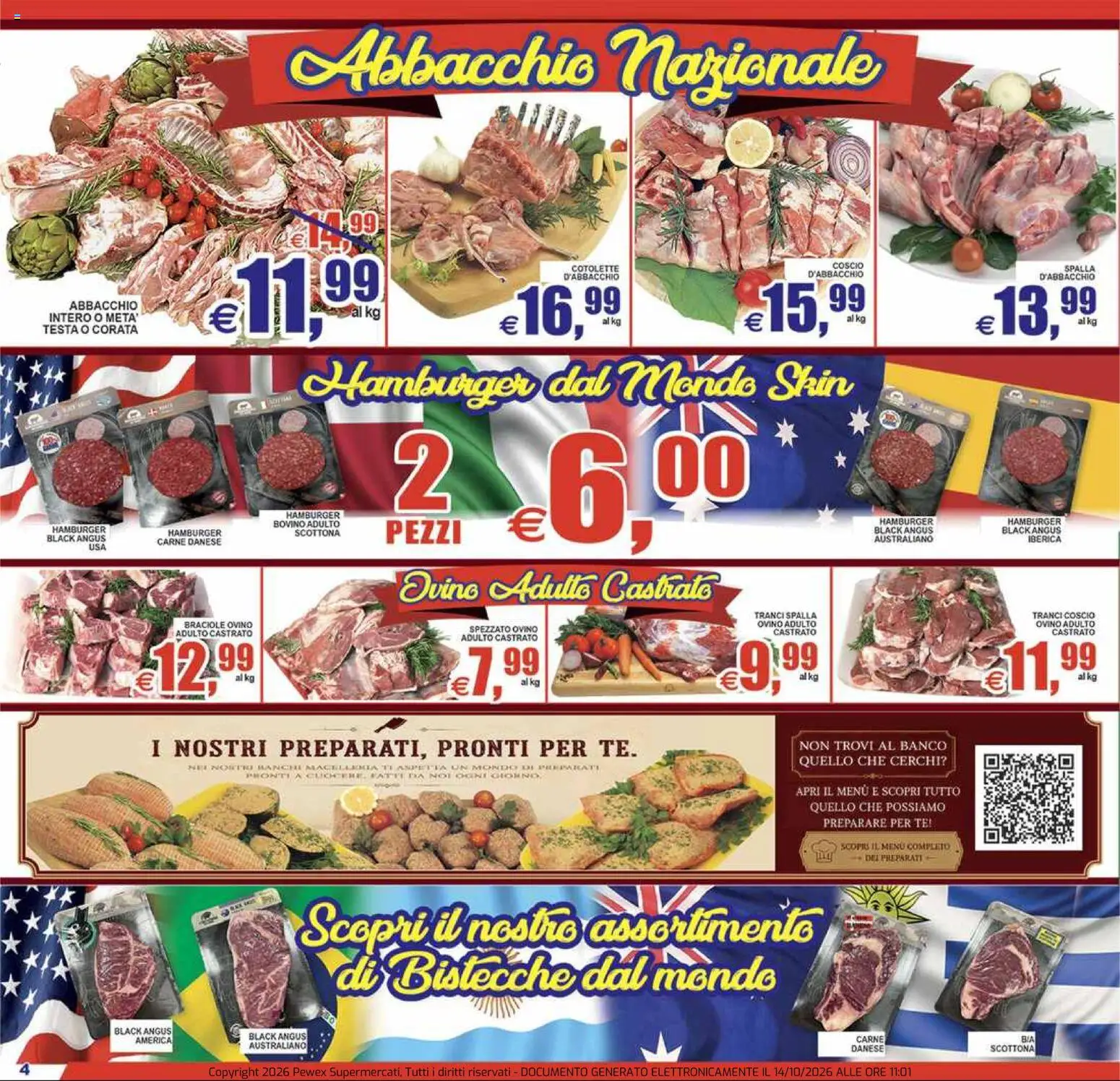 Volantino Pewex del 14/10/2026 | Pagina: 4 | Prodotti: Bovino, Spalla, Carne, Hamburger