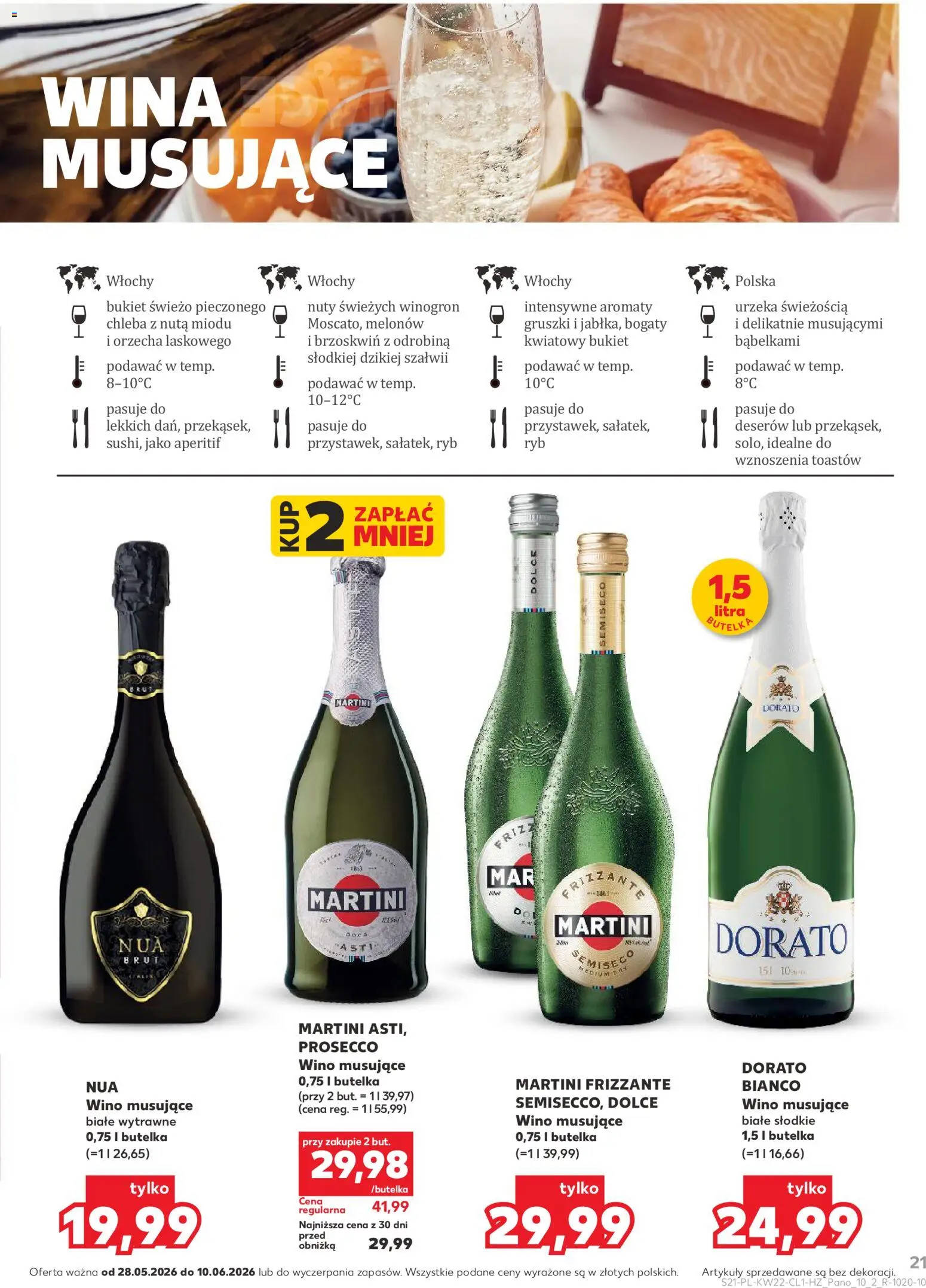 Kaufland Polsko leták - Barek od 28.05.2026 | Strana: 21 | Produkty: Chleba, Prosecco, Martini, Frizzante